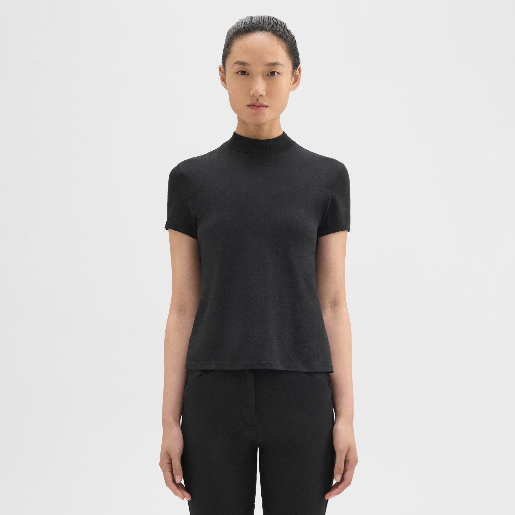 THEORY TINY TURTLENECK TEE IN ORGANIC COTTON