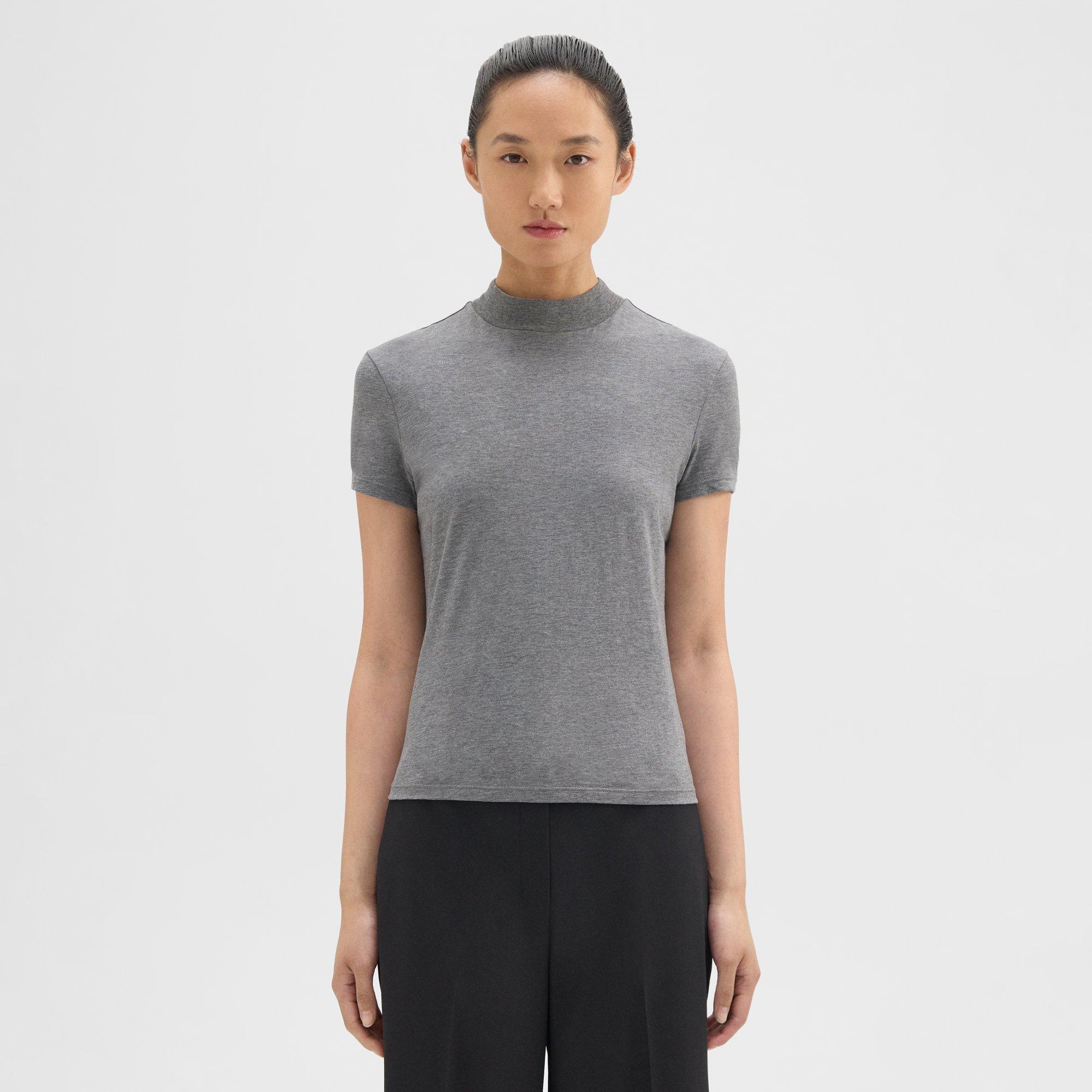 THEORY TINY TURTLENECK TEE IN ORGANIC COTTON