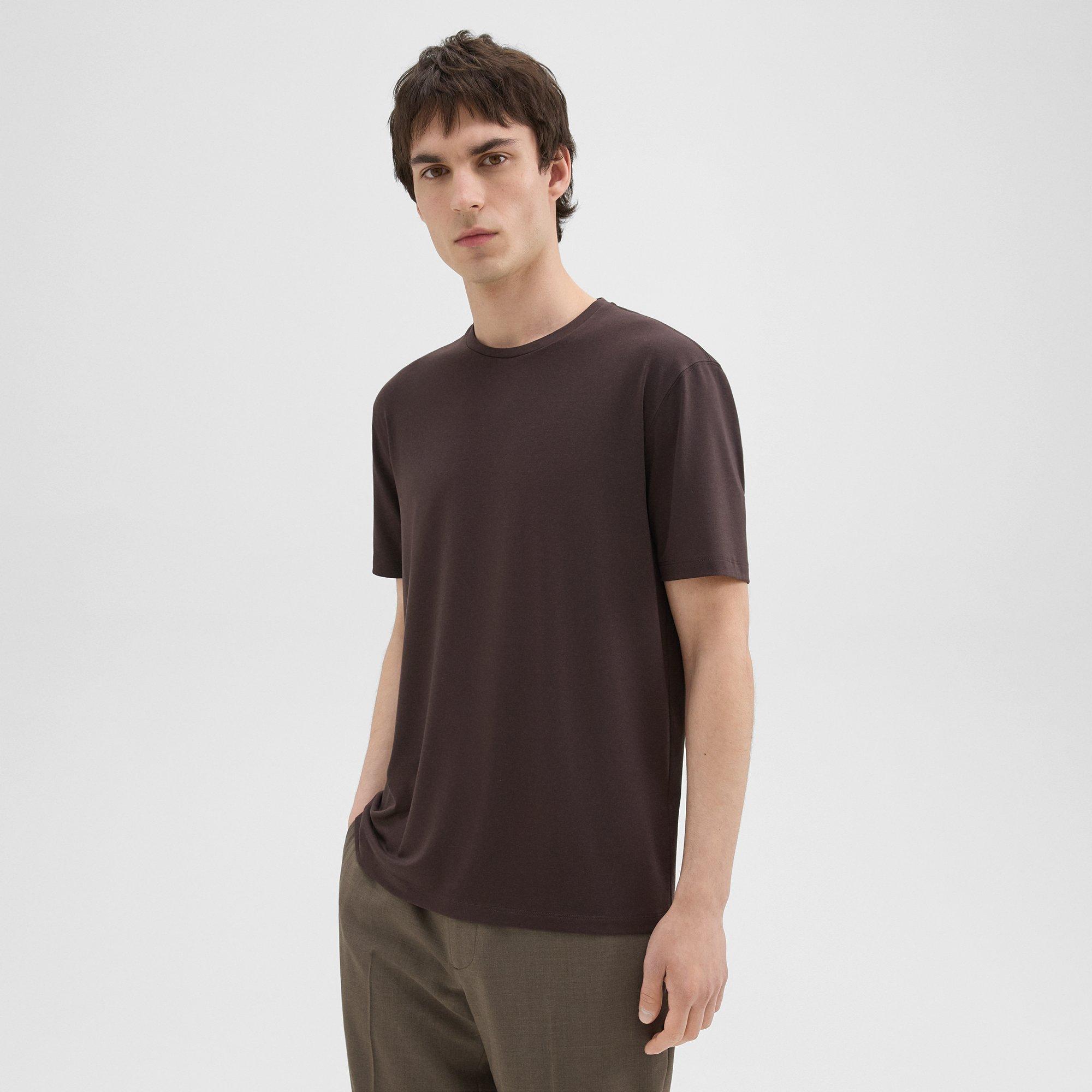 Theory Dorian Tee In Active Knit In Hickory