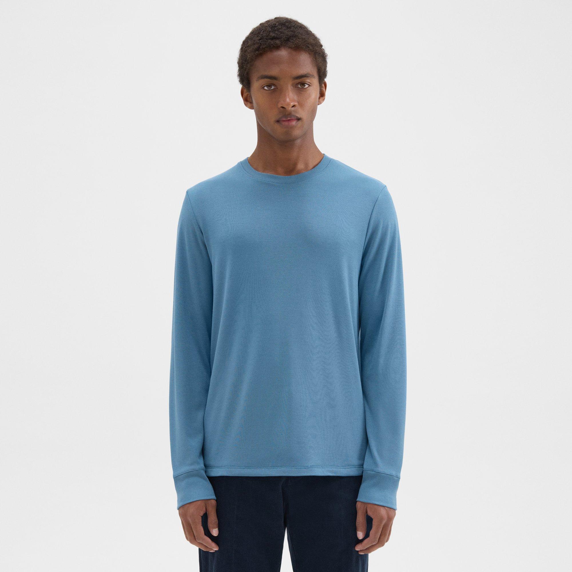 Theory Essential Long-sleeve Tee In Anemone Modal Jersey In Stellar
