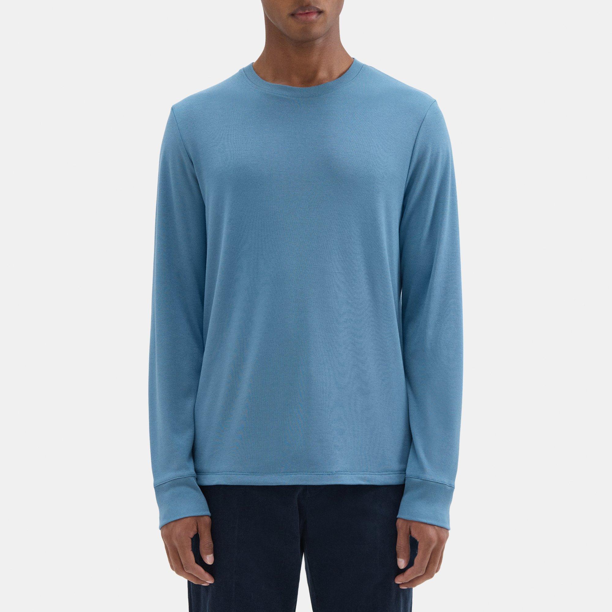 Theory Essential Long-sleeve Tee In Anemone Modal Jersey In Stellar