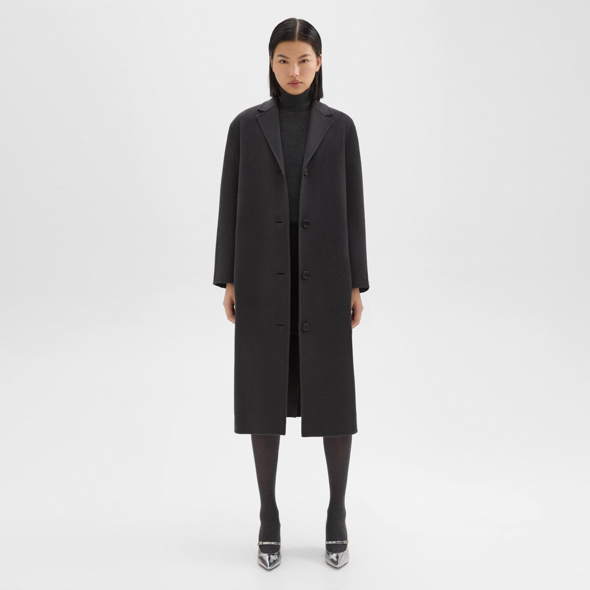 Theory Belted Coat In Recycled Wool-cashmere In Pestle