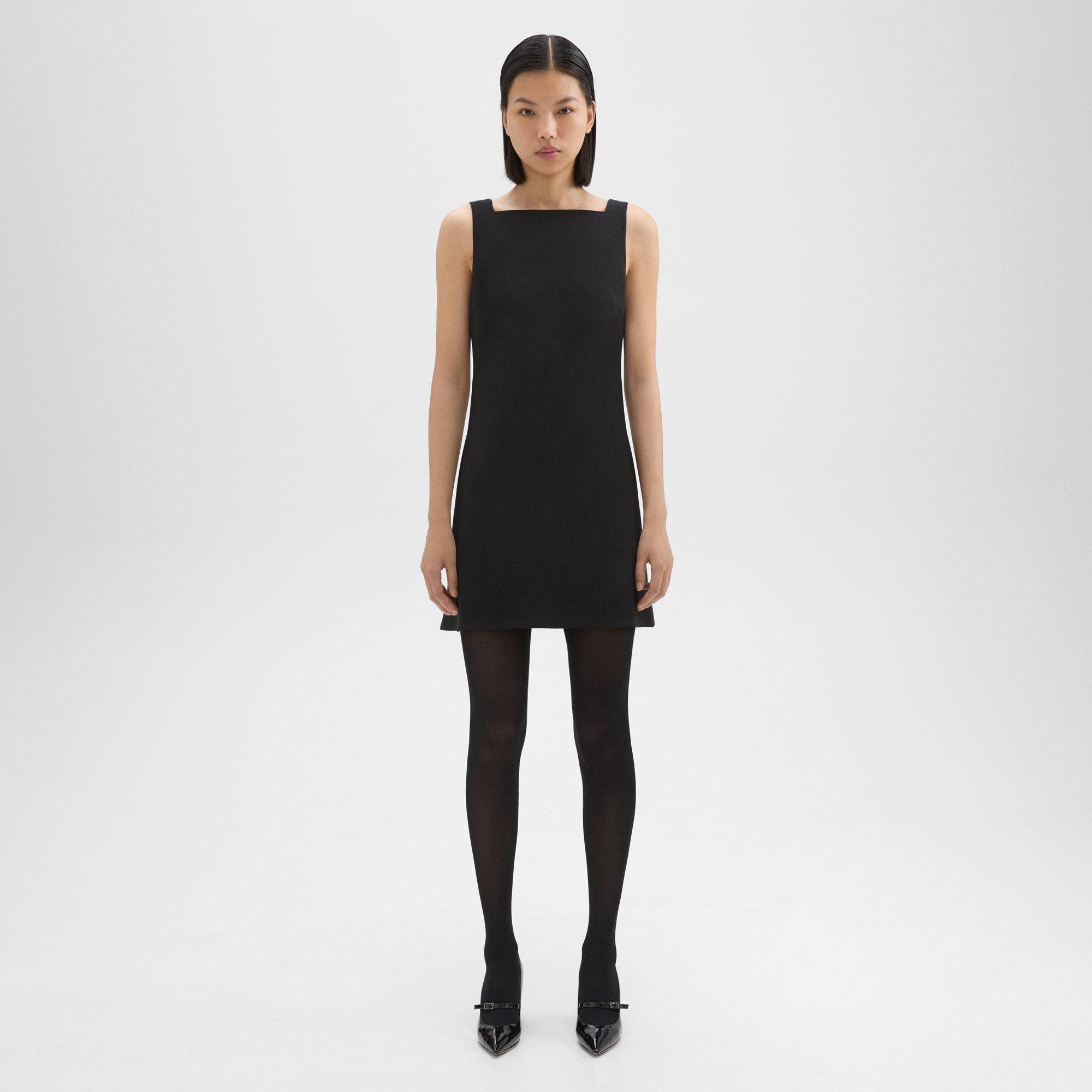 THEORY A-LINE MINI DRESS IN DOUBLE WEAVE