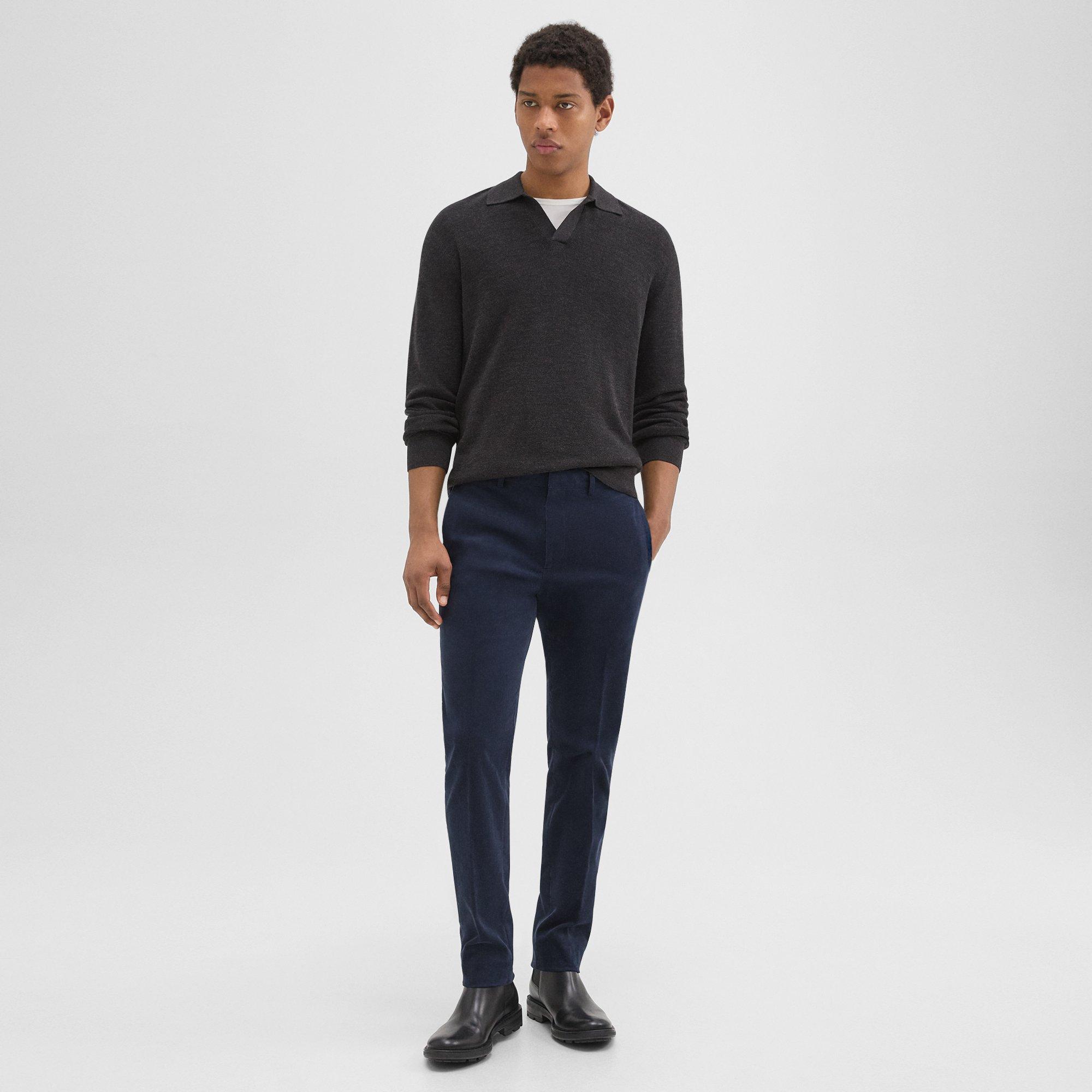 Theory Zaine Hanson Stretch Cotton Blend Pants In Baltic