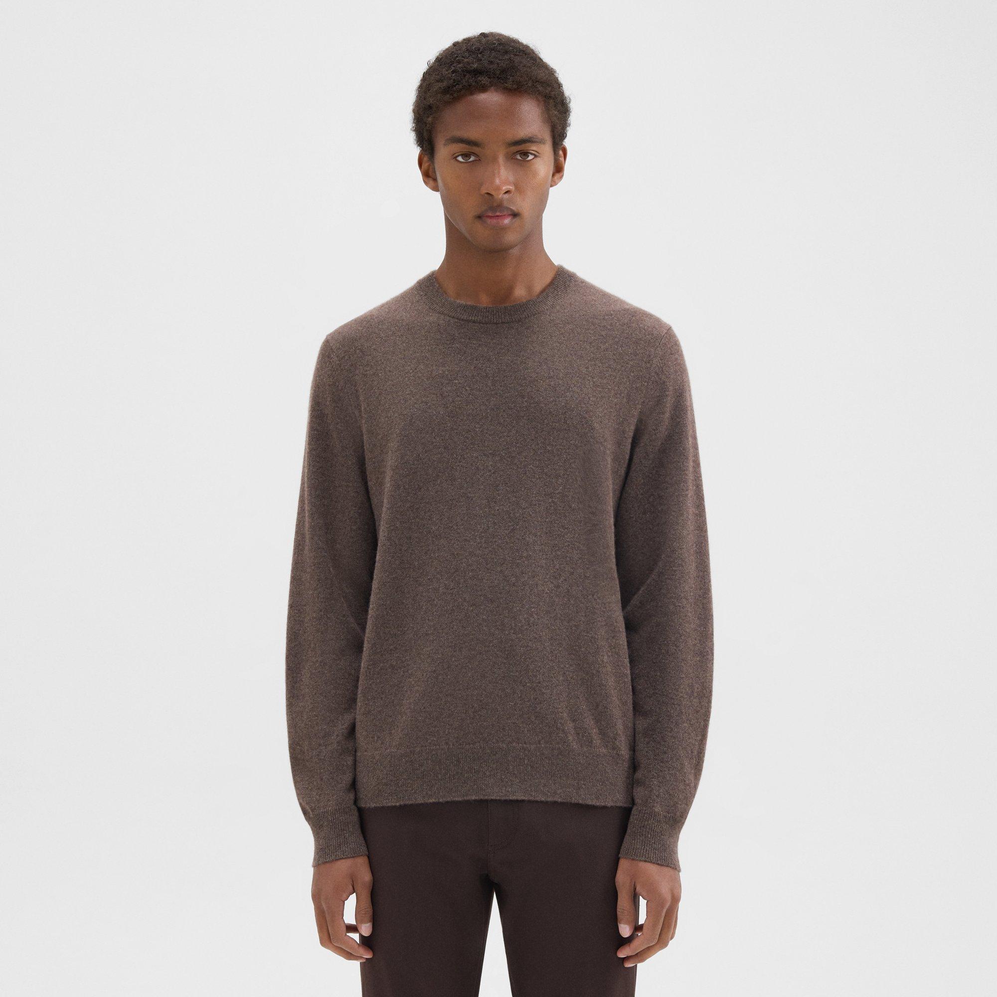 Theory Hilles Crewneck Sweater In Cashmere In Peat Heather