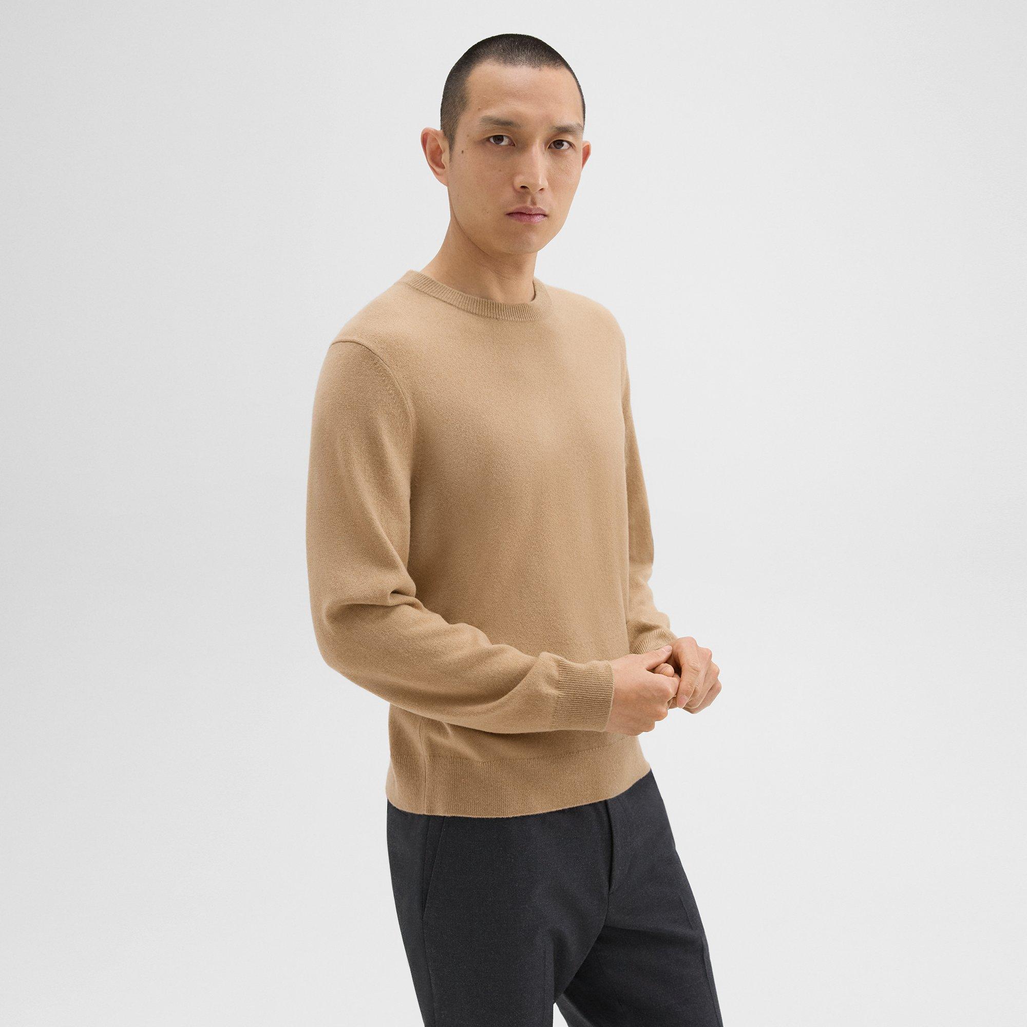 Theory Hilles Crewneck Sweater In Cashmere In New Camel