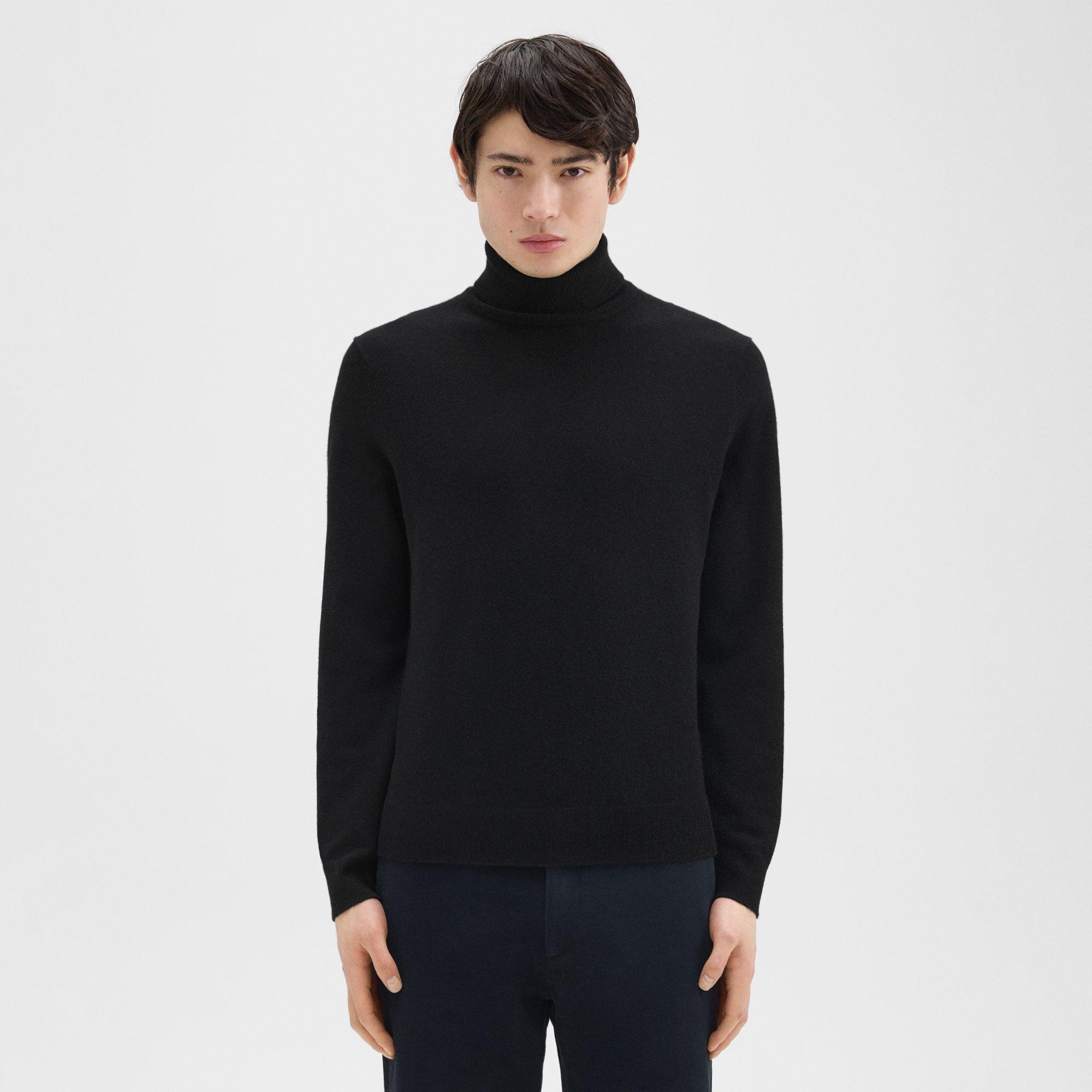 Theory Hilles Turtleneck Sweater In Cashmere In Black
