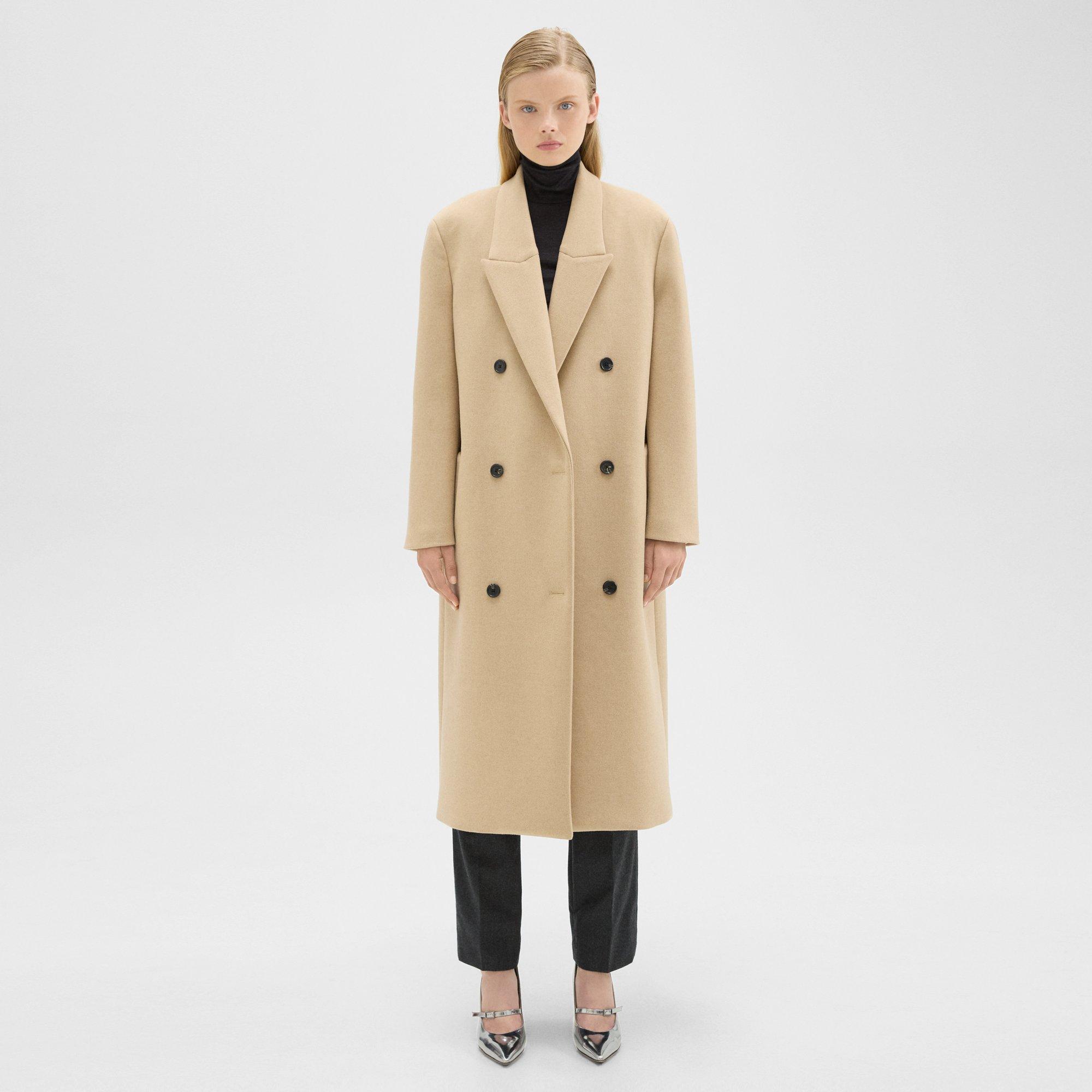 Theory tan outlet coat