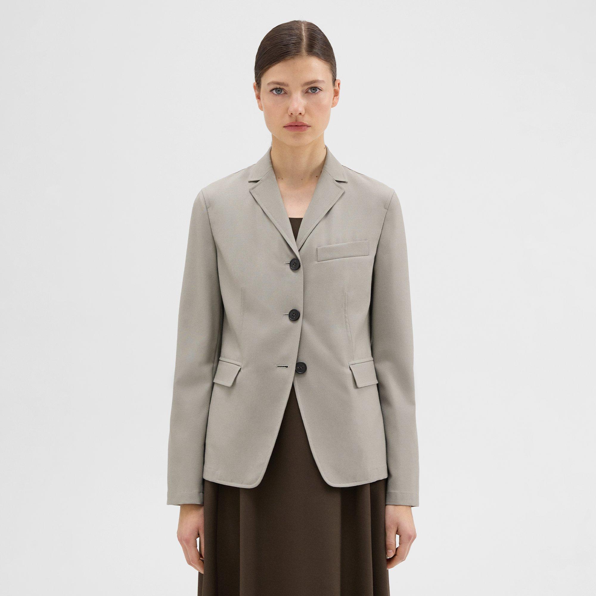 Theory Virgin Wool Slim Fit Blazer In Willow