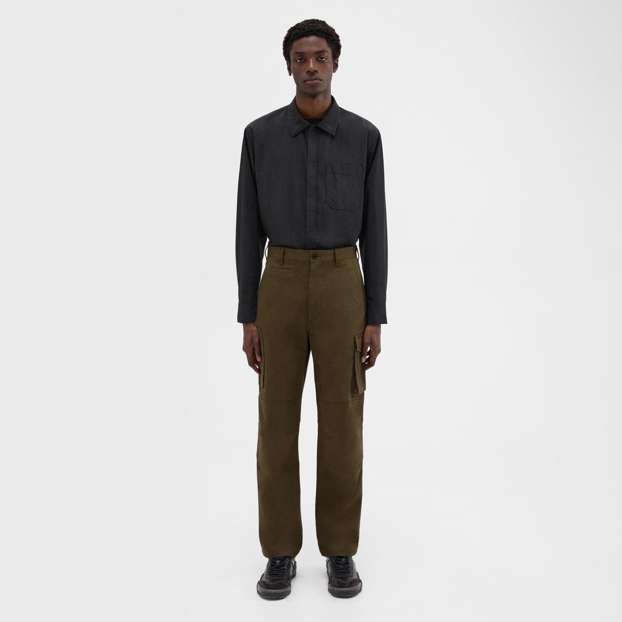 Theory Cotton Twill Cargo Pant In Olive