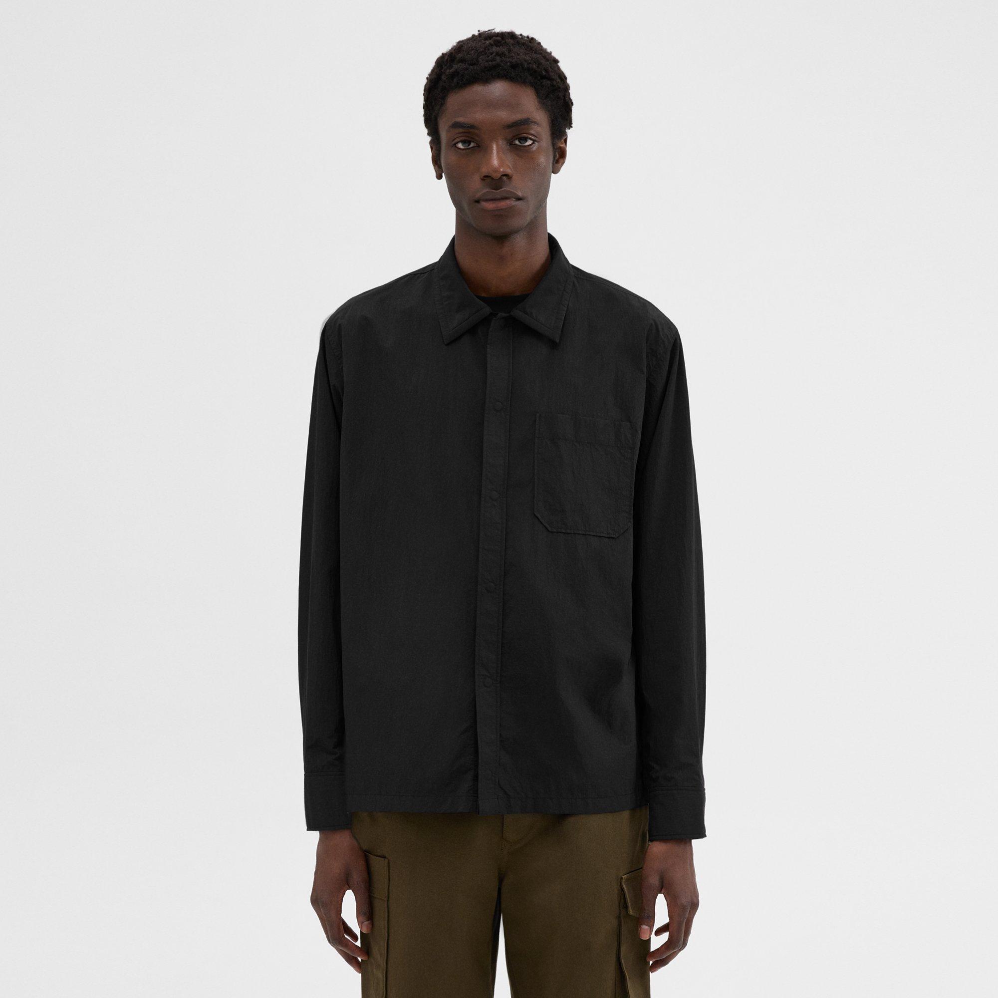 Theory Feather Nylon Shirt In Black