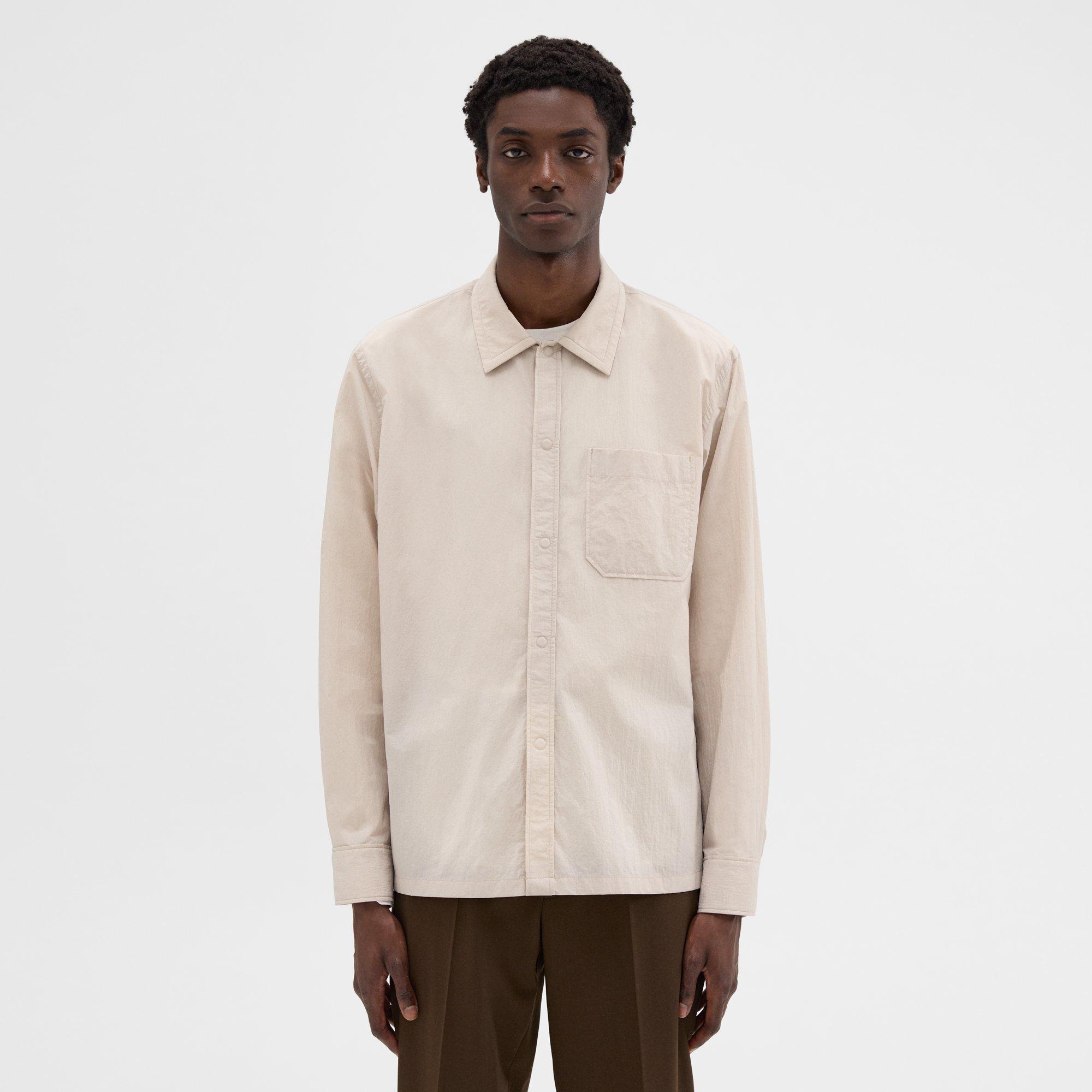 Theory Feather Nylon Shirt In Sand