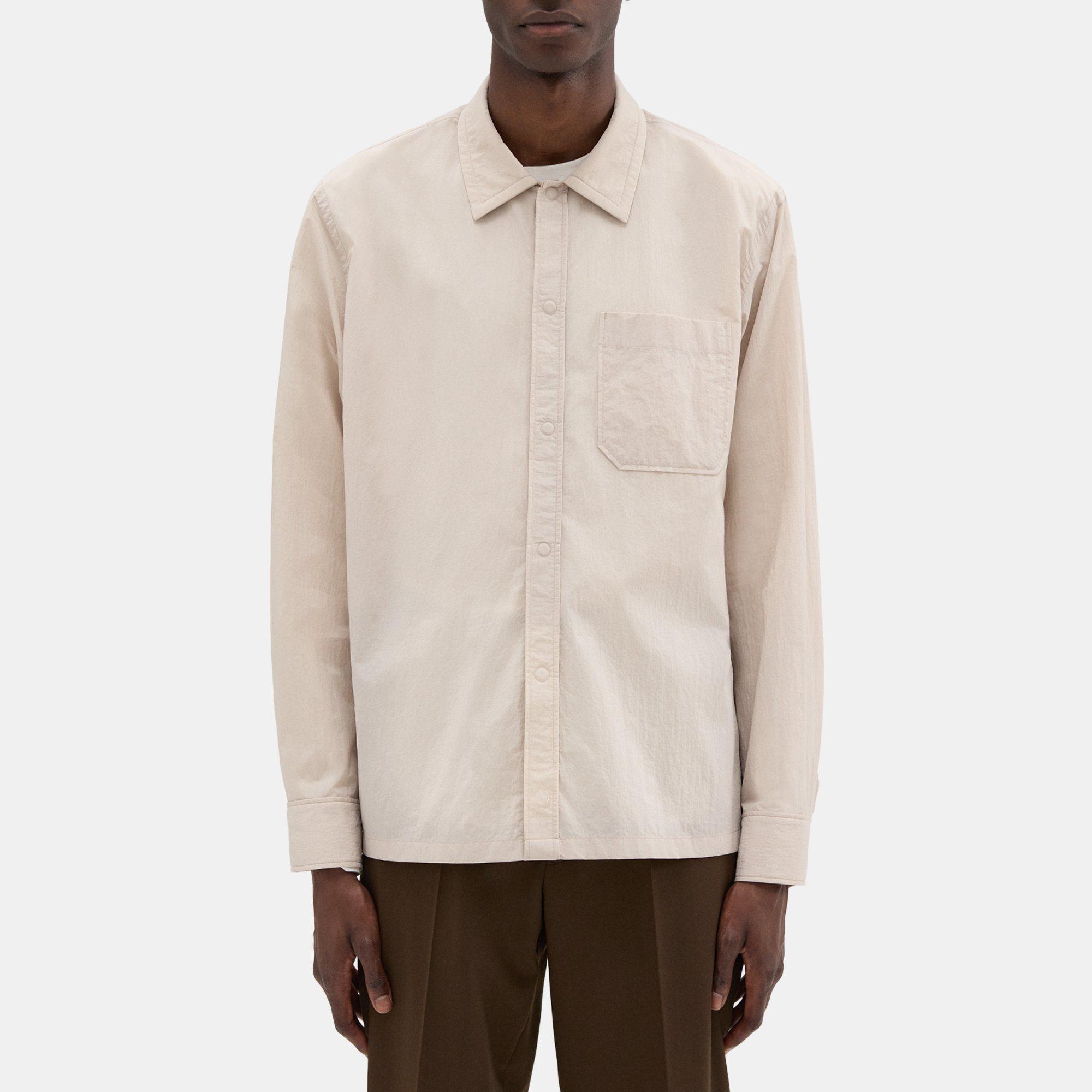 Theory Feather Nylon Shirt In Sand