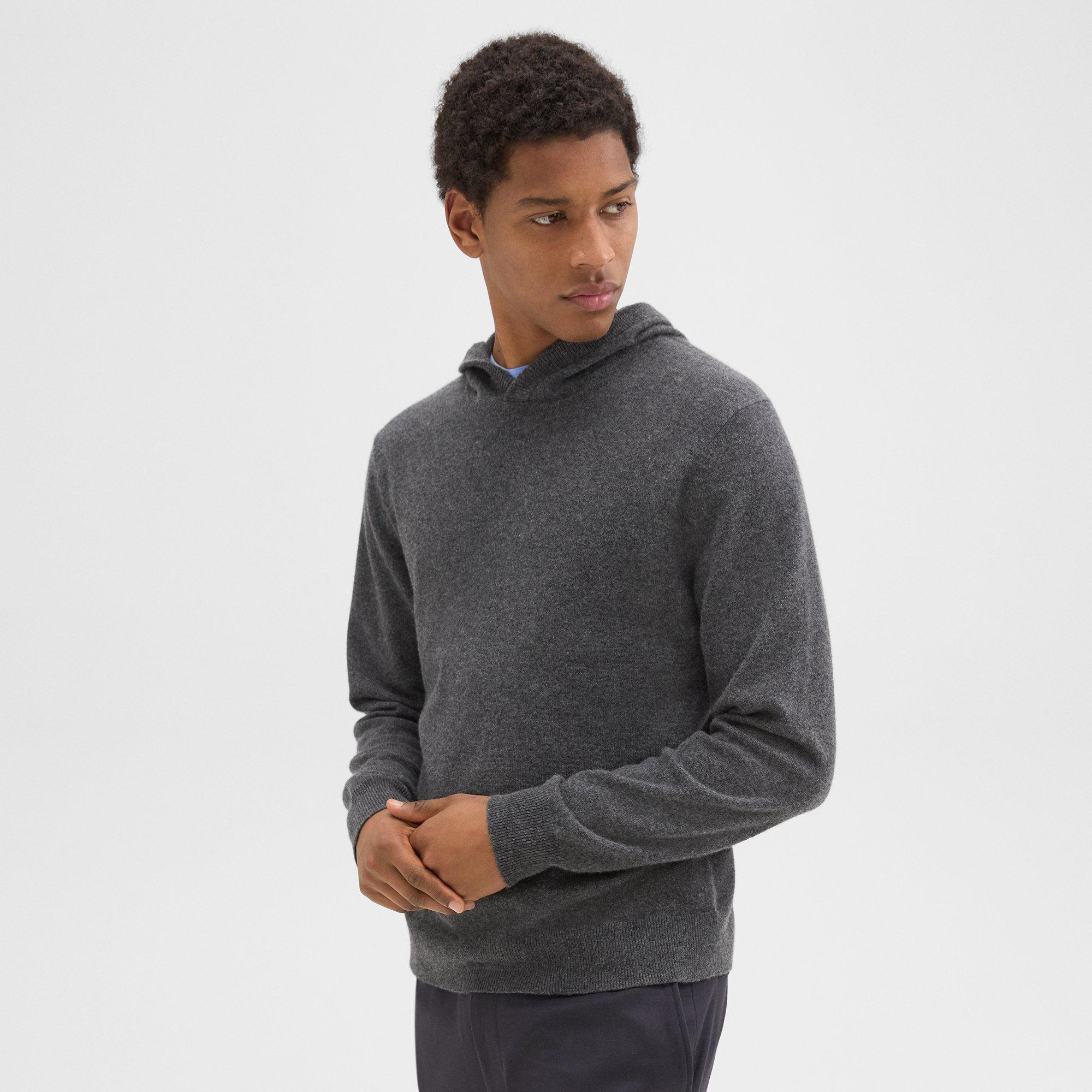 Theory Hilles Hoodie In Cashmere In Grey Heather