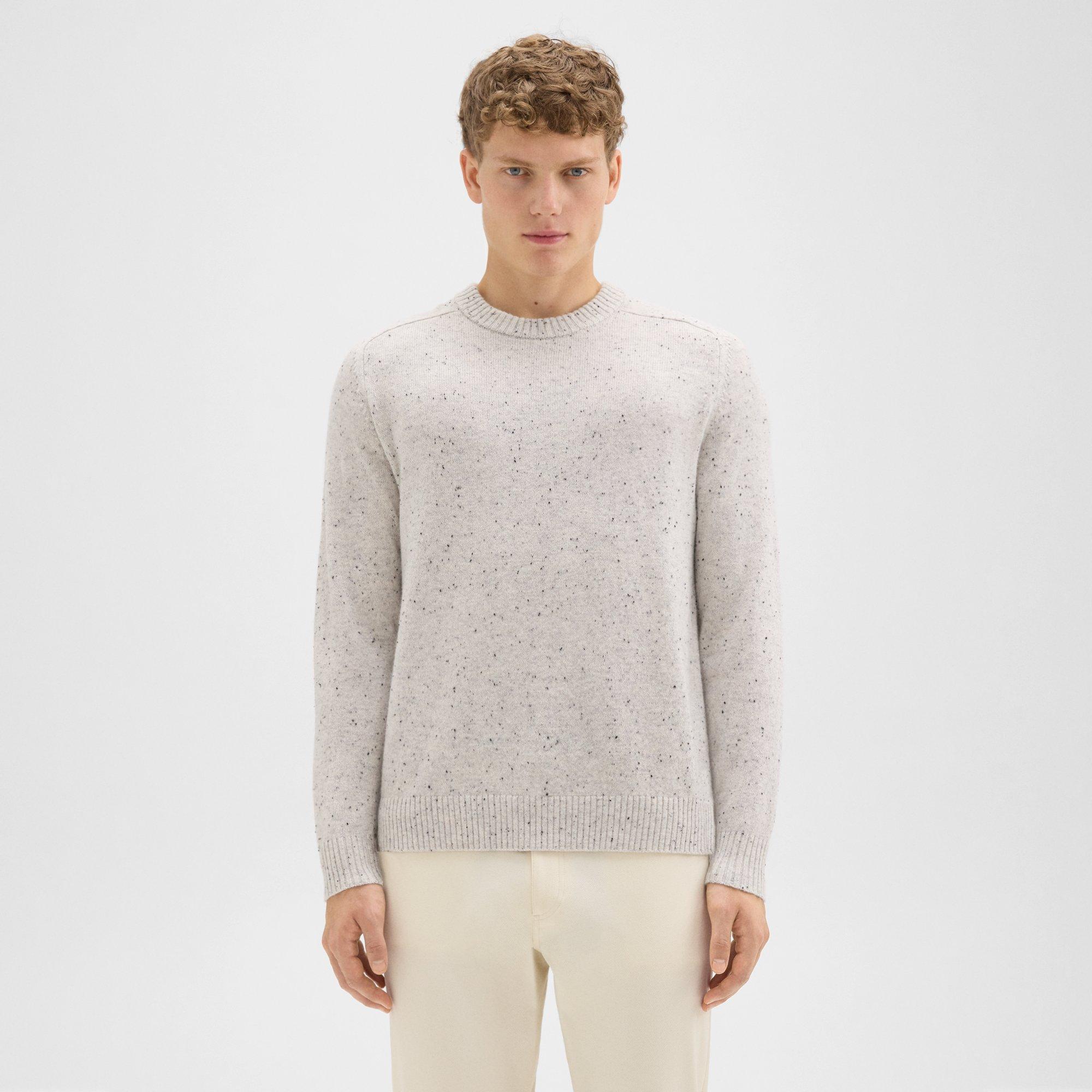 THEORY DININ CREWNECK SWEATER IN DONEGAL WOOL-CASHMERE