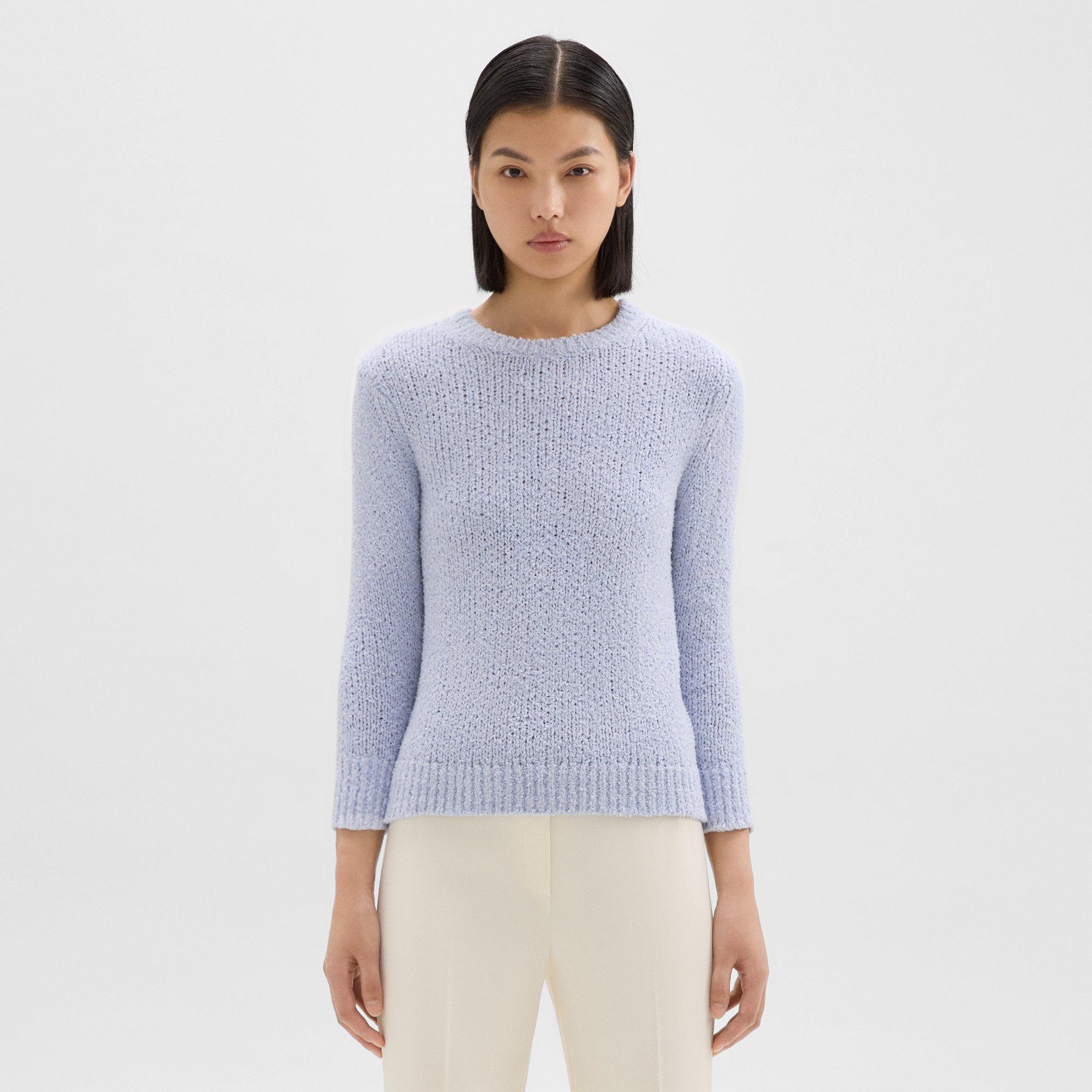 Theory Shrunken Crewneck Jumper In Ice