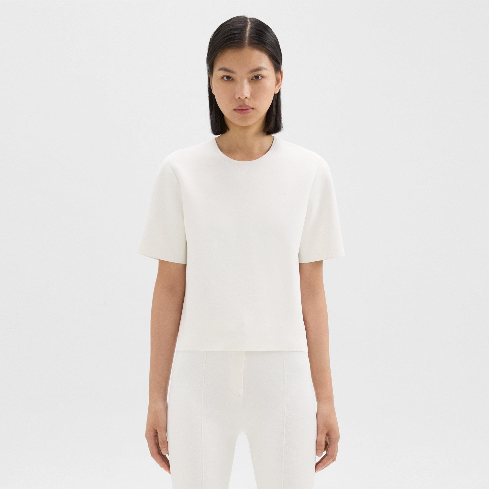 Theory White Crewneck T-shirt In White