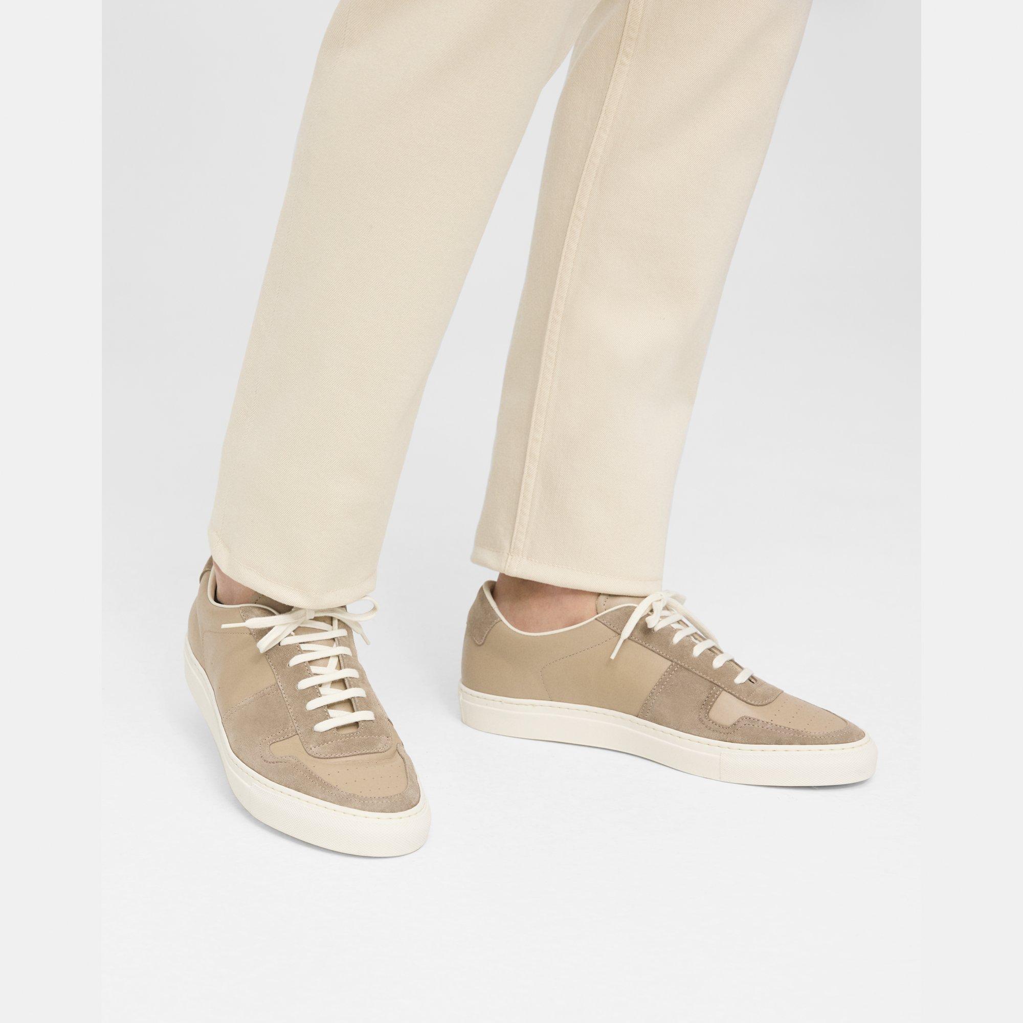 Theory Common Projects Menâs Bball Low-top Sneakers In Tan
