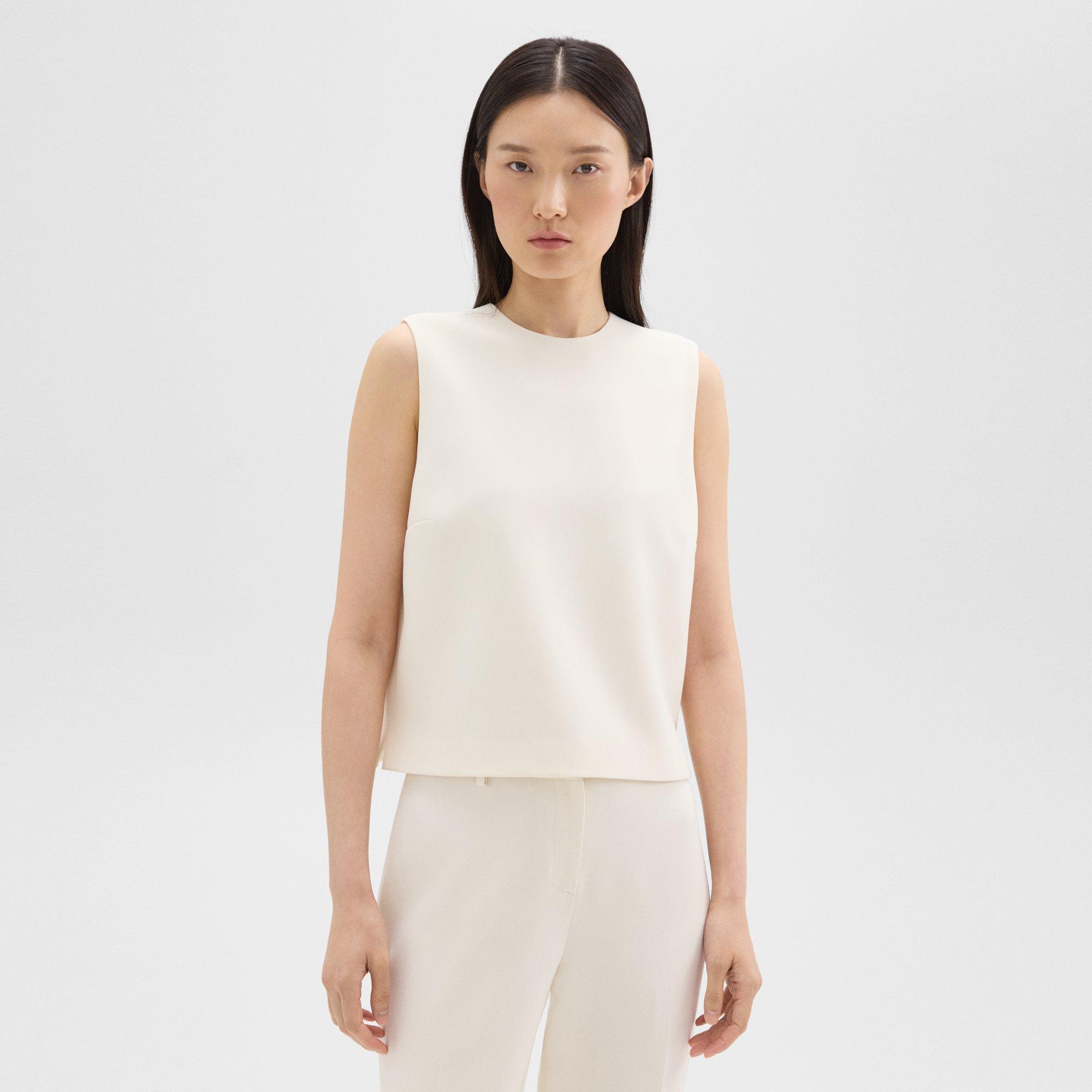 Theory Admiral Sleeveless Top In Rice