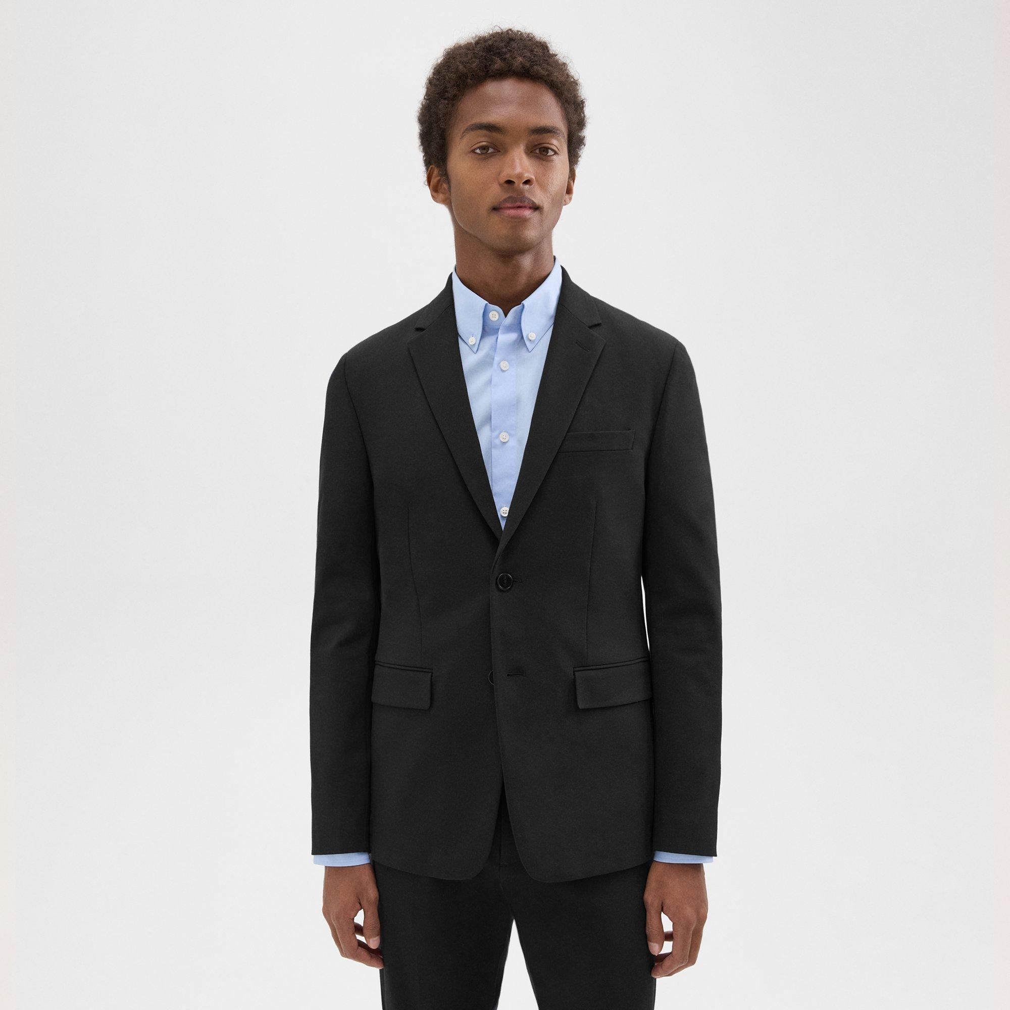 Theory Morton Blazer In Stretch Cotton In Black