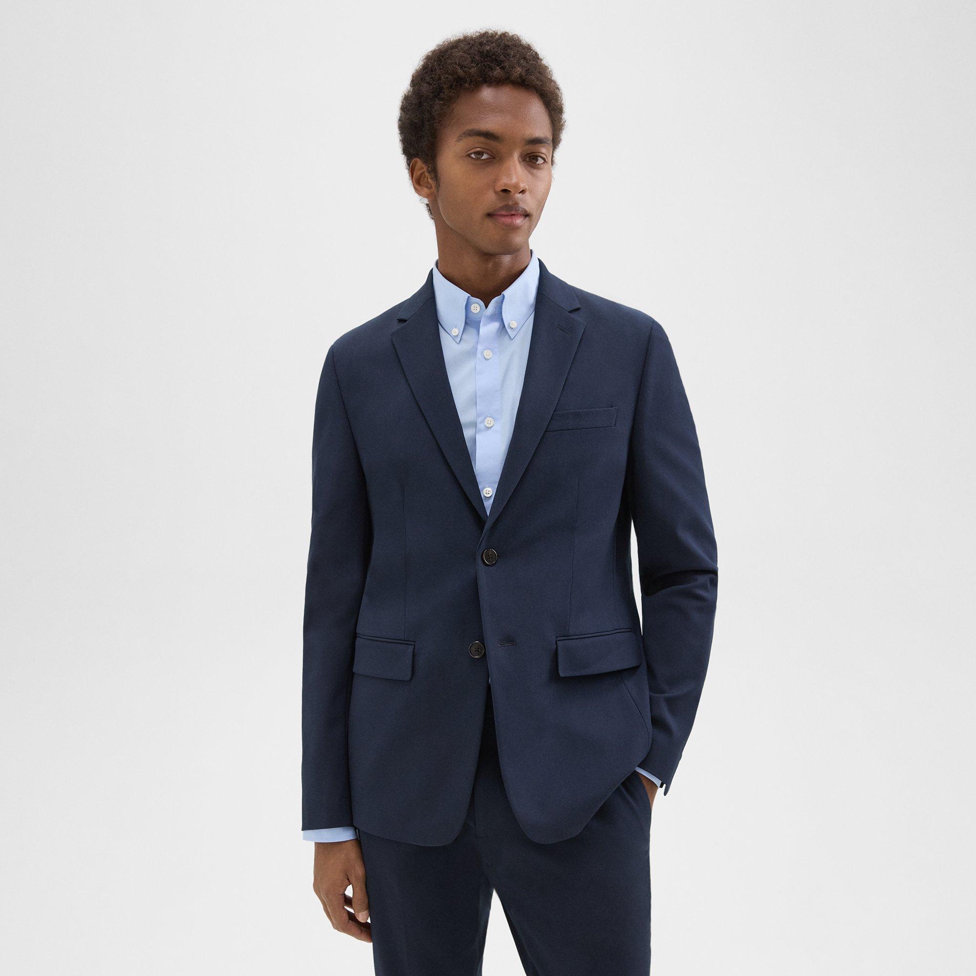 Theory Morton Blazer In Stretch Cotton In Baltic