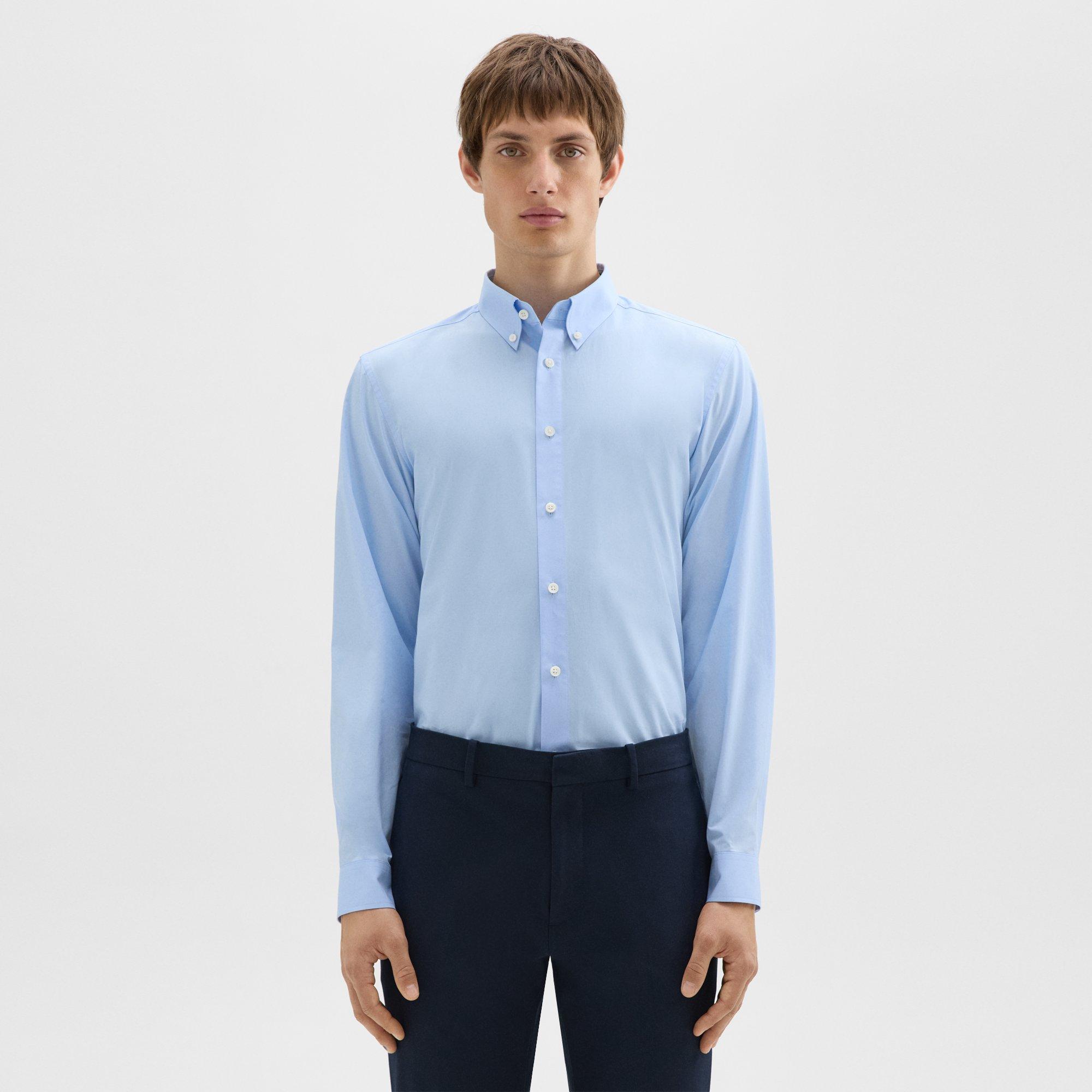Shop Theory Hugh Shirt In Cotton In Olympic