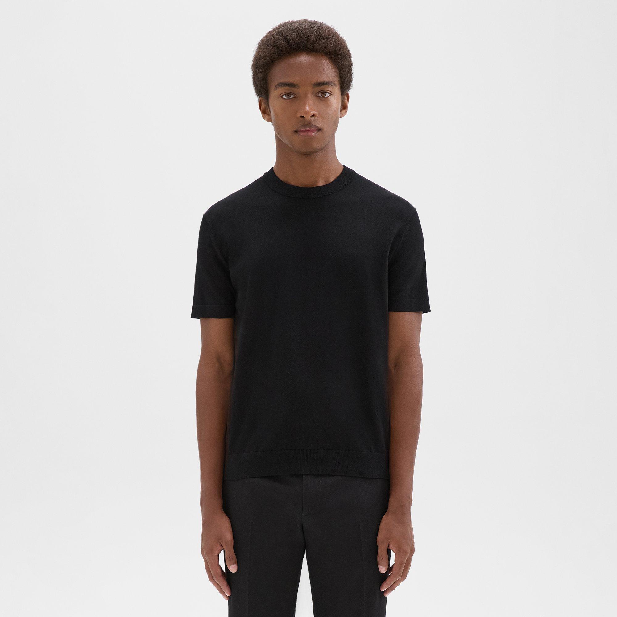 Theory Cotton Luxe S/s T-shirt In Black