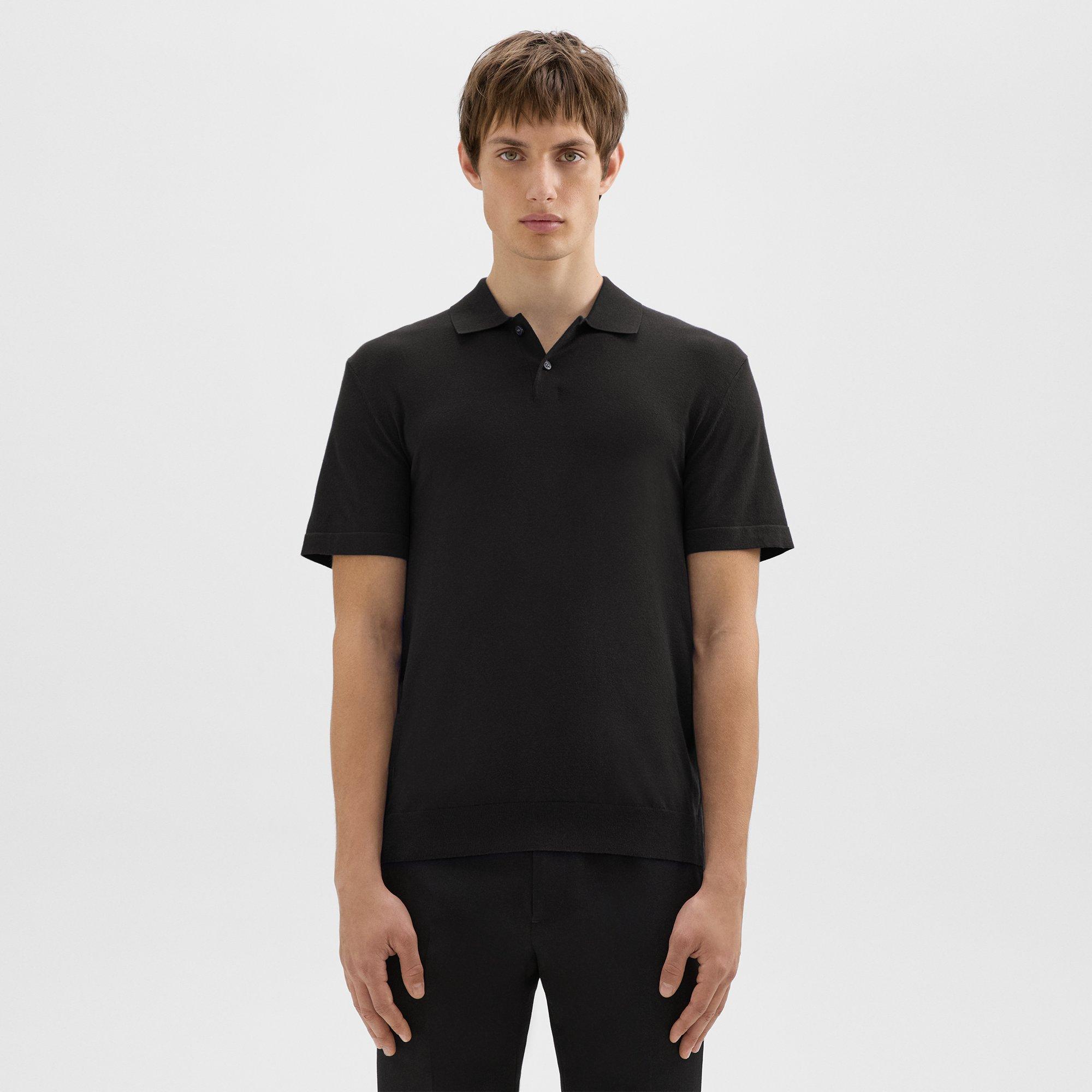 Shop Theory Goris Polo Shirt In Light Bilen In Black