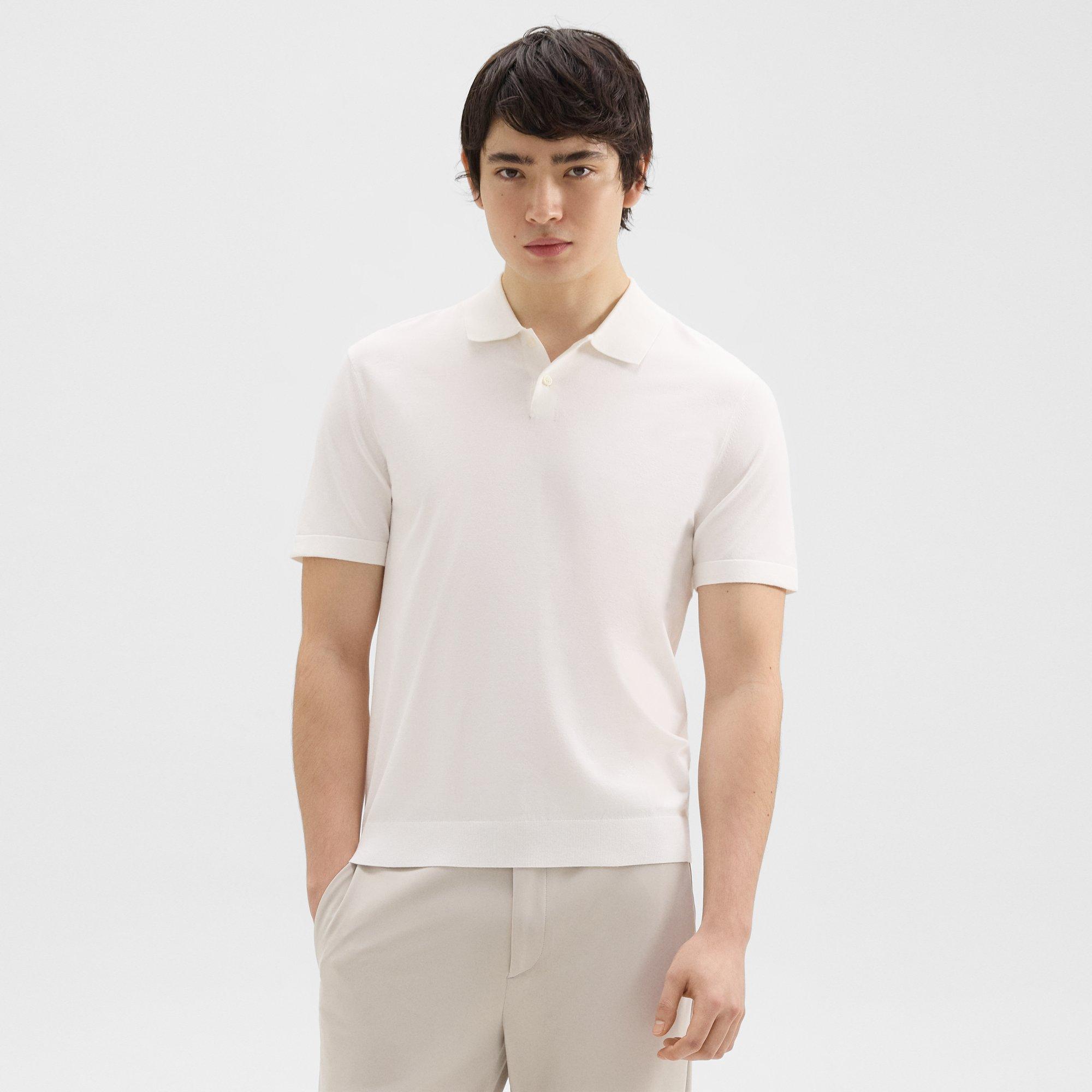 Shop Theory Goris Polo Shirt In Light Bilen In White