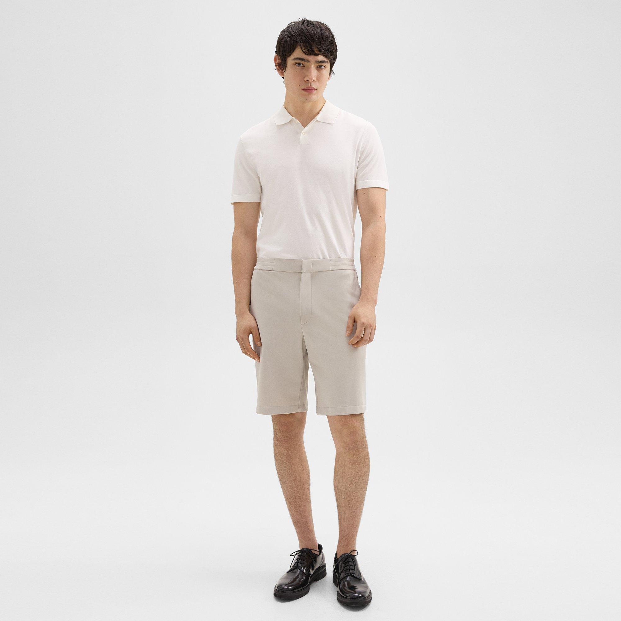 Theory Curtis 9” Drawstring Short In Precision Ponte In Putty