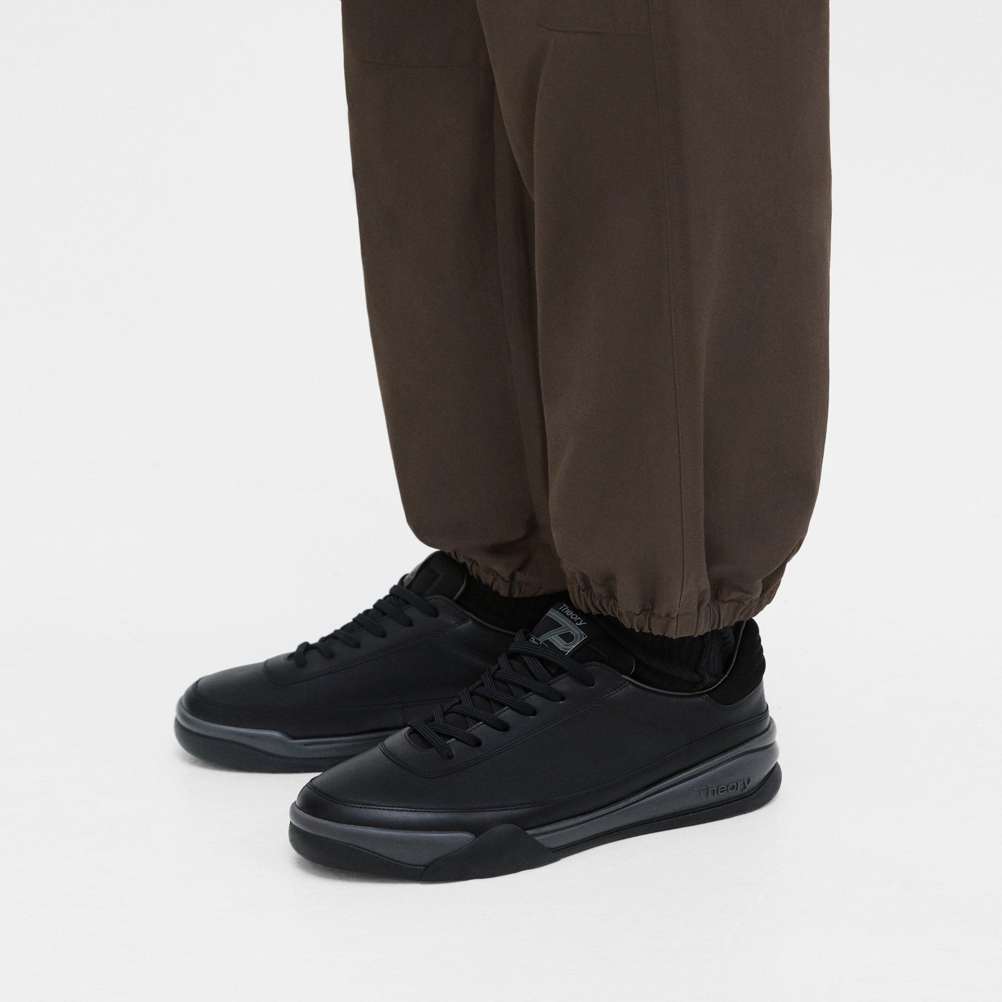 Shop Theory Leather Sneaker In Black