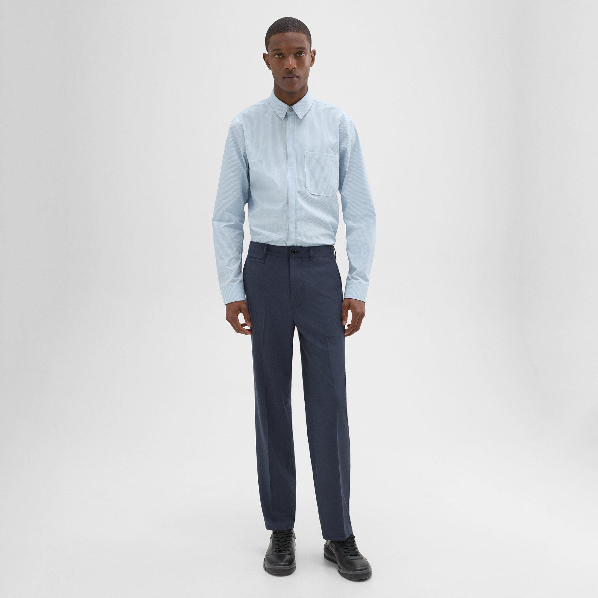 Theory Relaxed Virgin Wool Pant In Inkwell