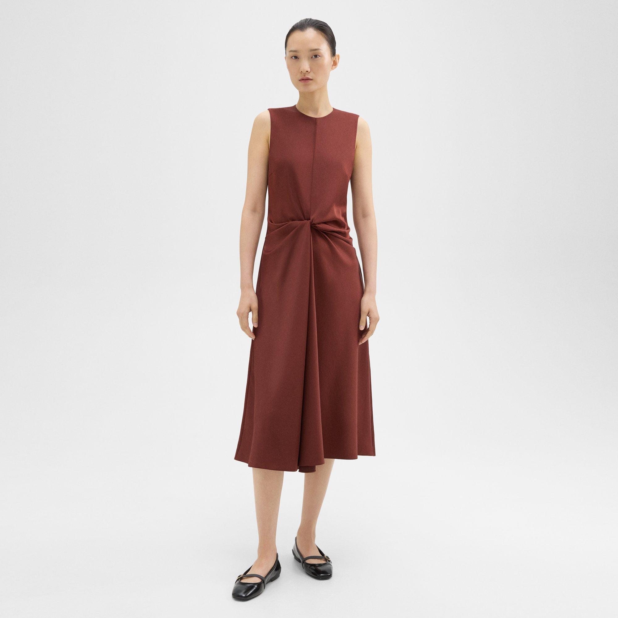 Theory Twisted Midi Dress In Canyon