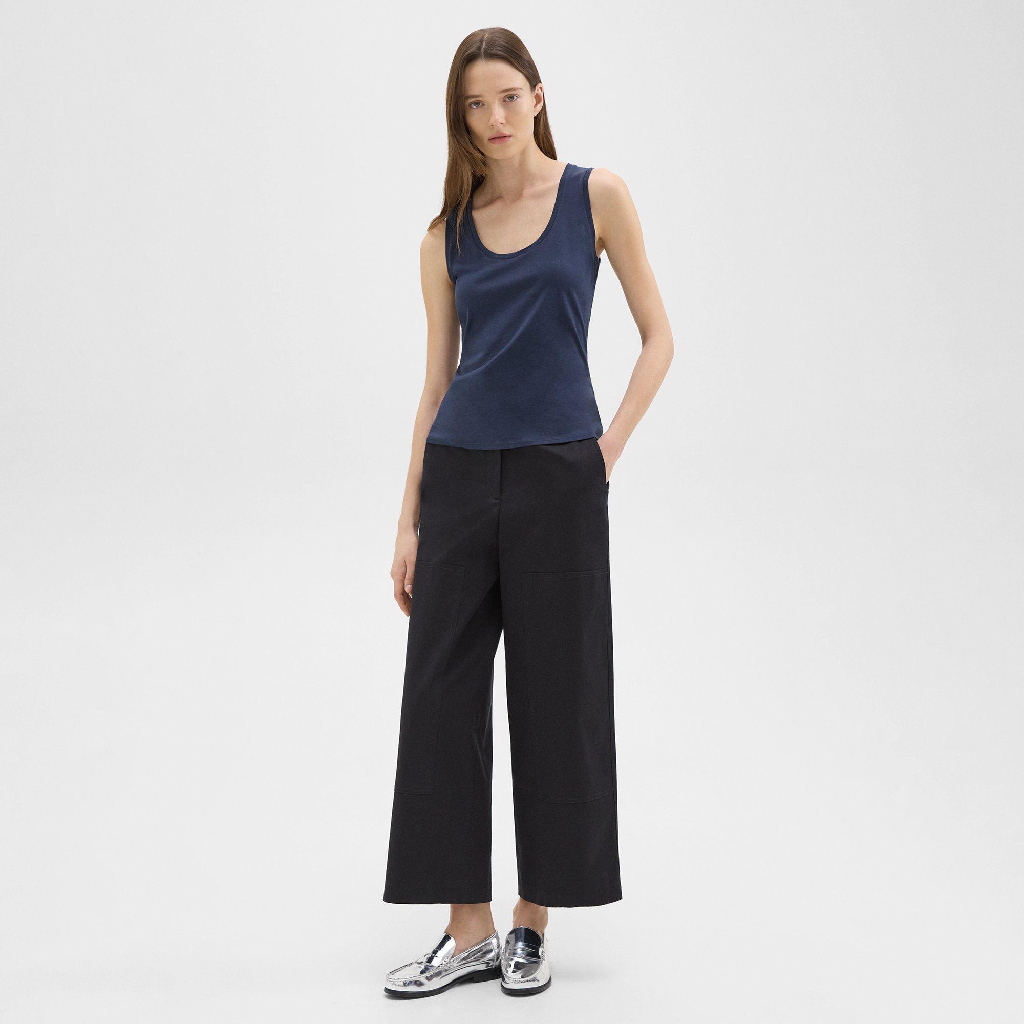 Shop Theory Utility Pant In Organic Cotton In Nocturne Navy