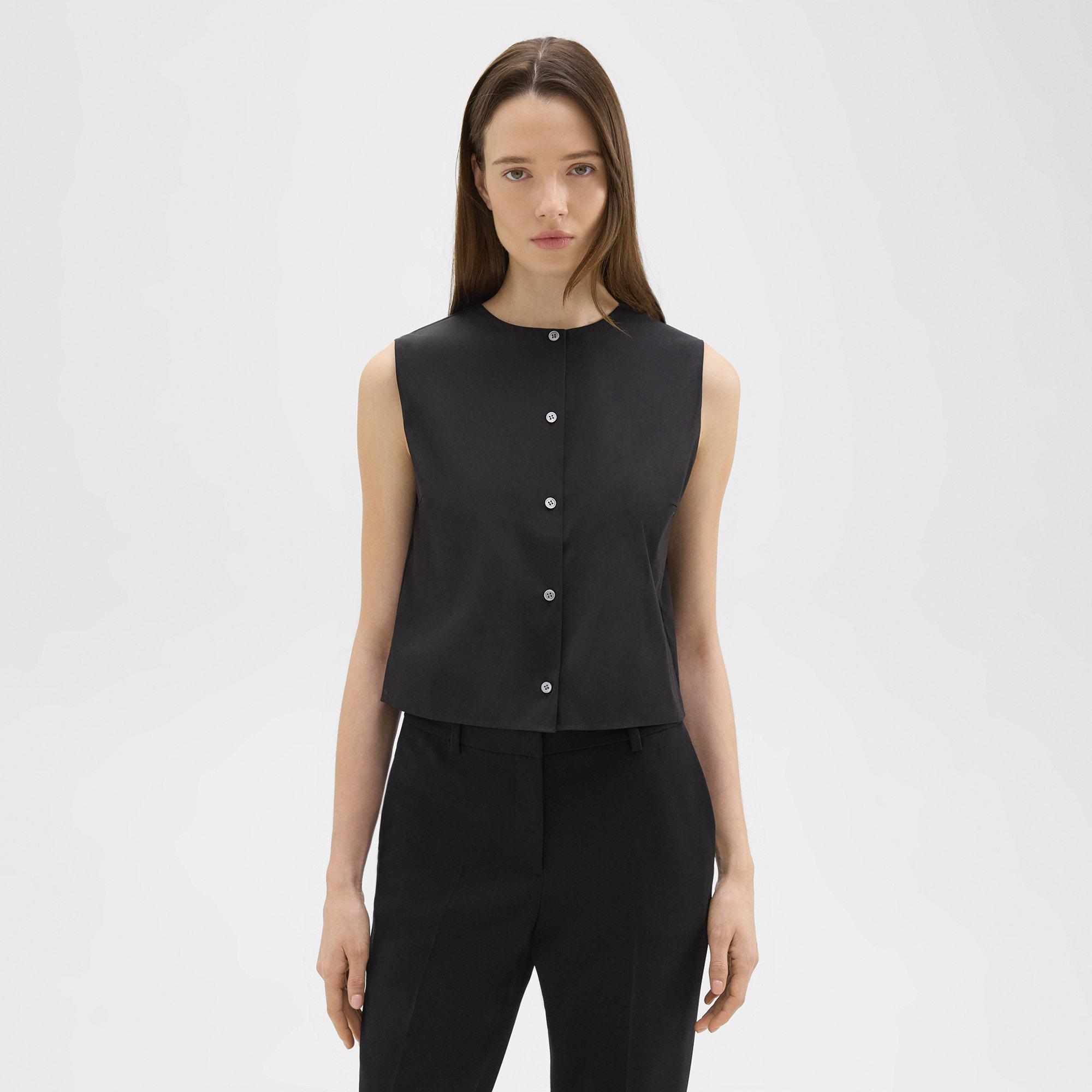 Shop Theory Shell Top In Good Cotton In Black