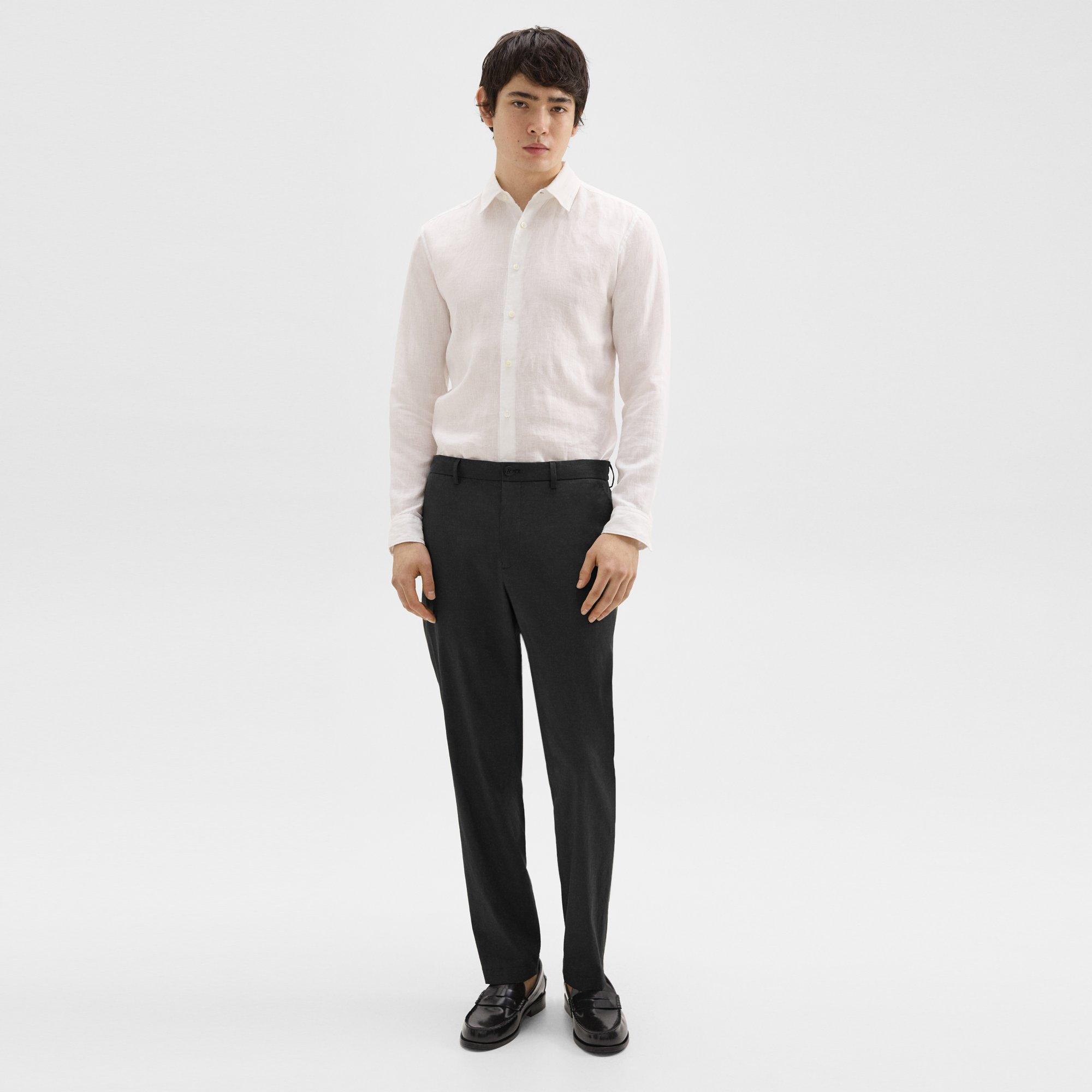 Theory Curtis Drawstring Pant In Good Linen In Black