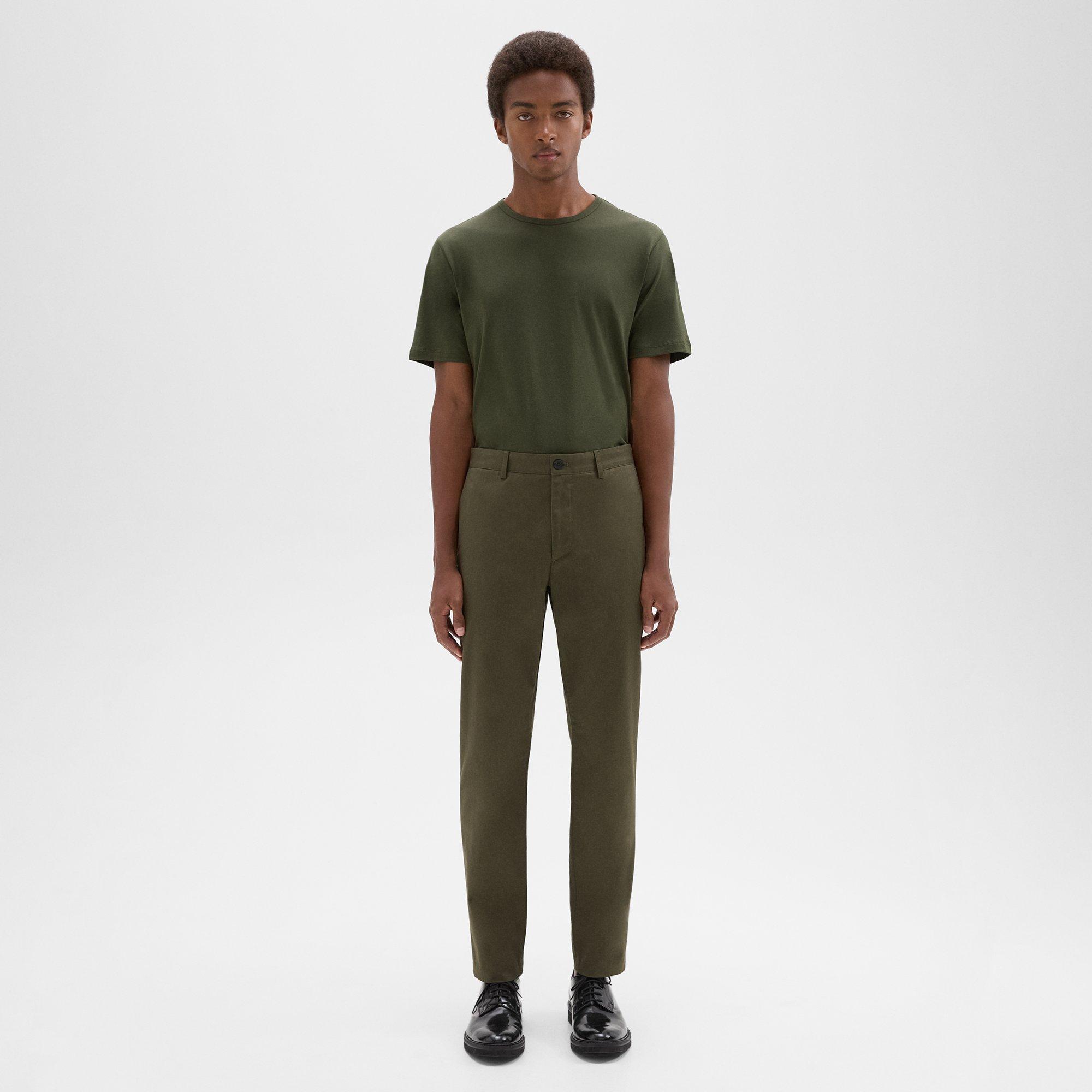 Theory Zaine Pant In Organic Cotton In Dark Olive