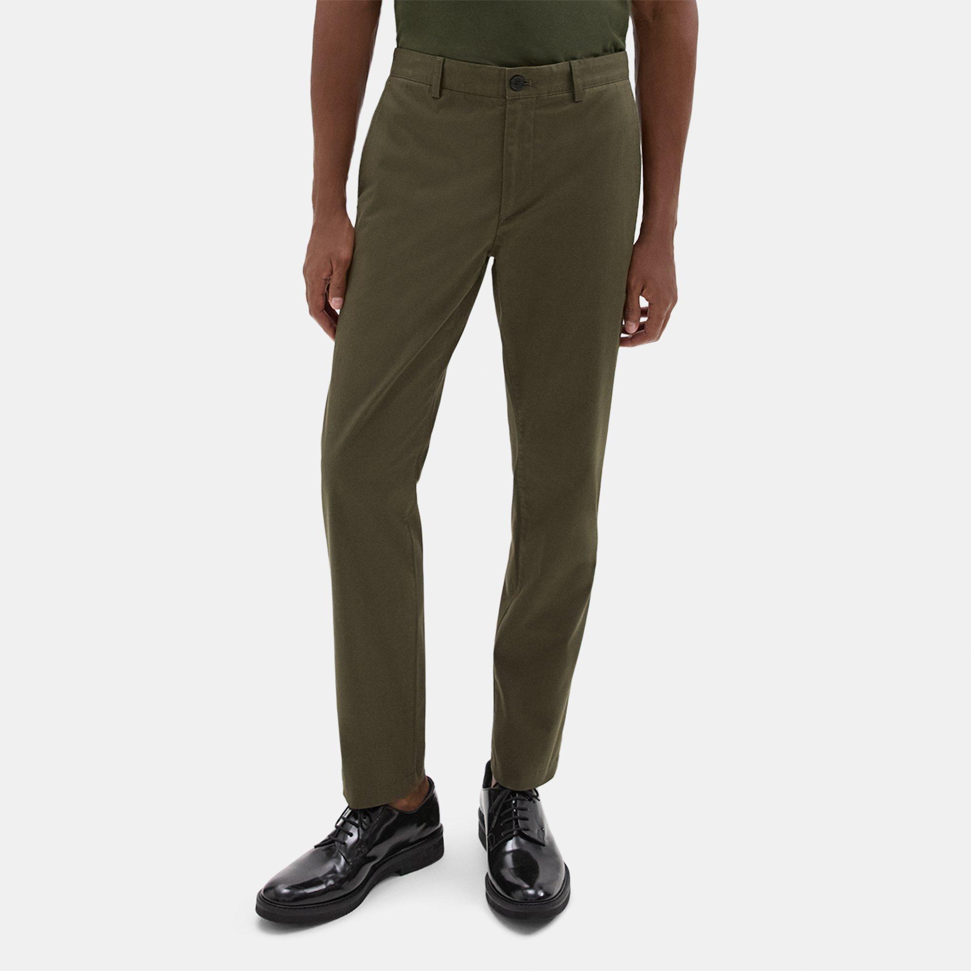 Theory Zaine Pant In Organic Cotton In Dark Olive