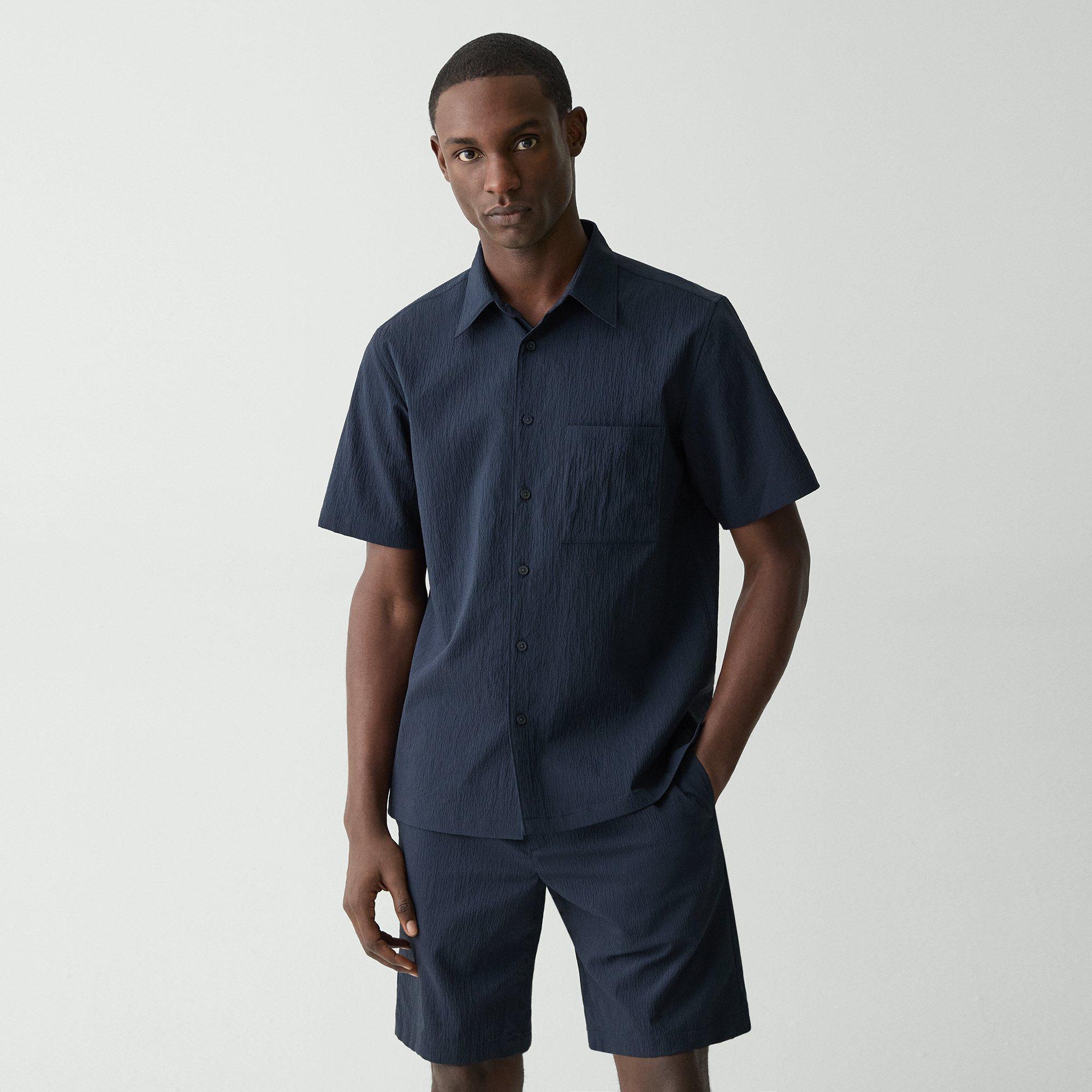 THEORY NOLL SHORT-SLEEVE SHIRT IN KELSO NYLON 