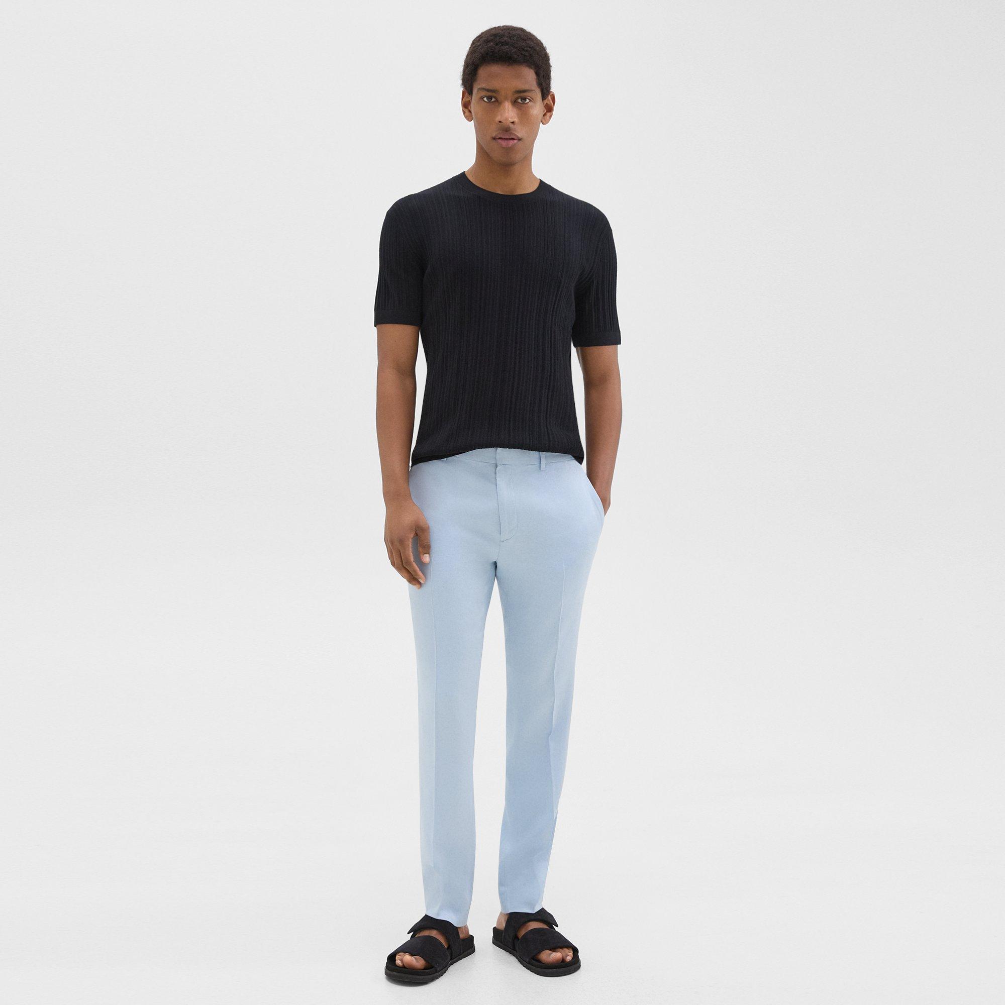 Shop Theory Zaine Pant In Linen-viscose In Skylight