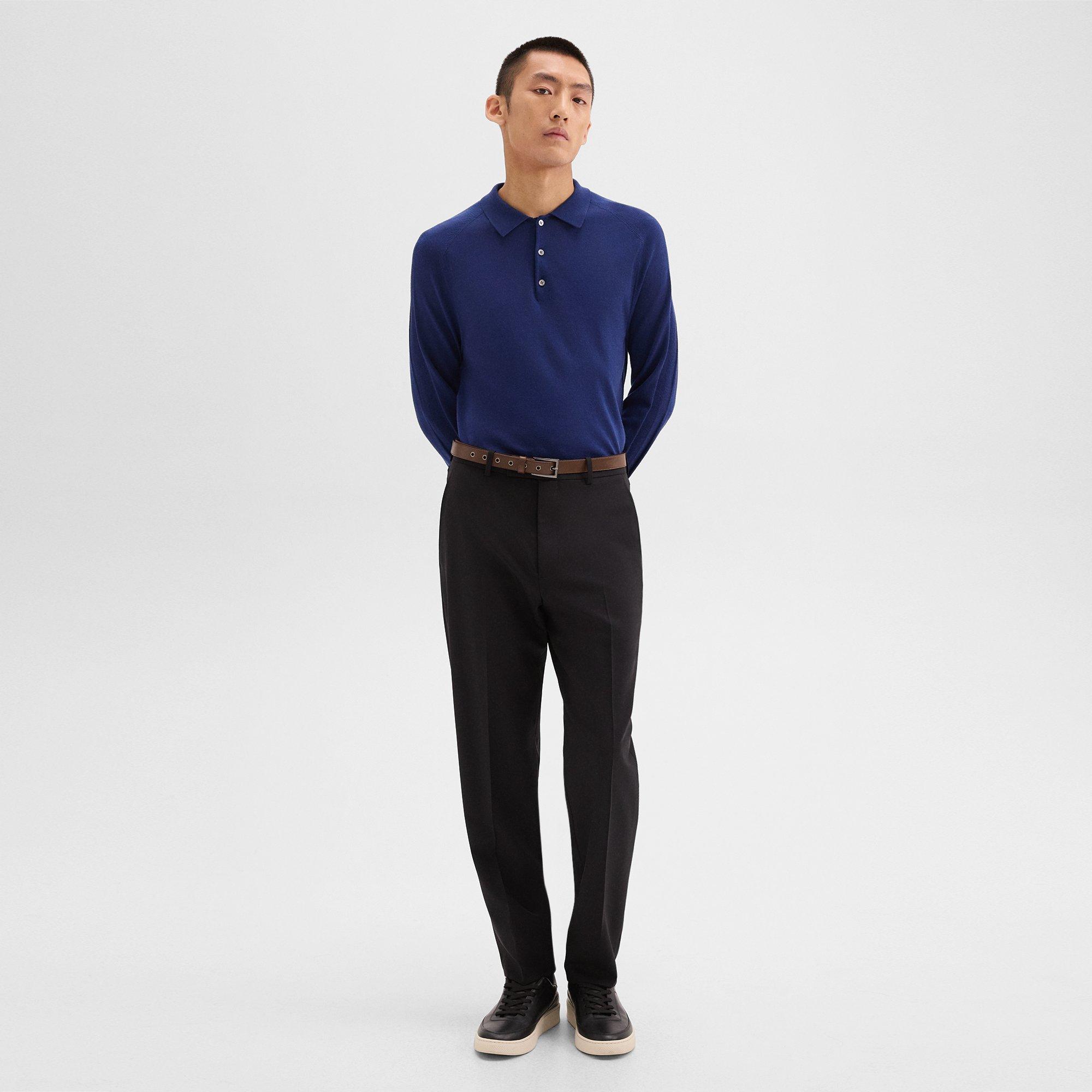 Theory Relaxed Pant In Wool Gabardine In Black