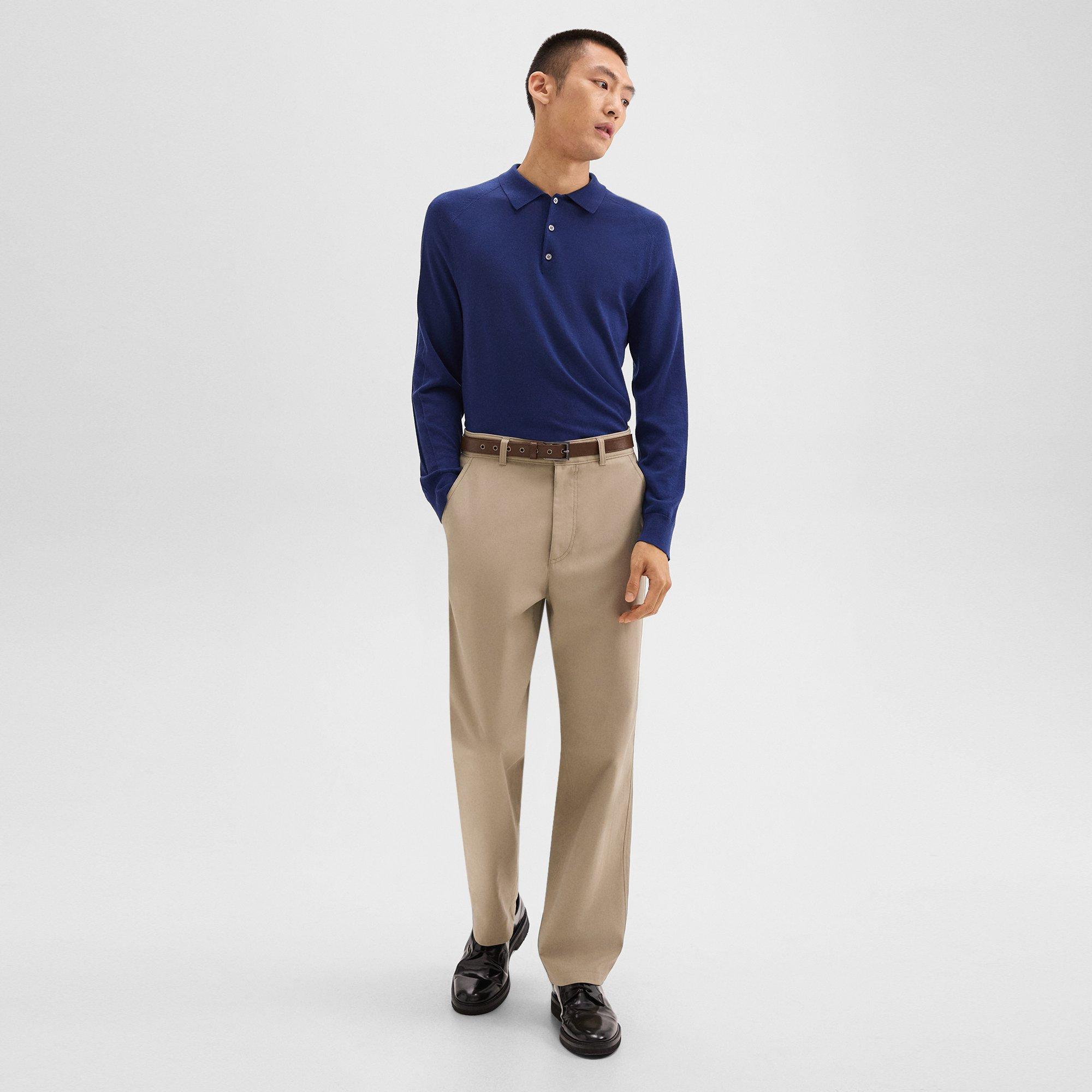Theory Relaxed Pant In Gabardine In Light Pavement