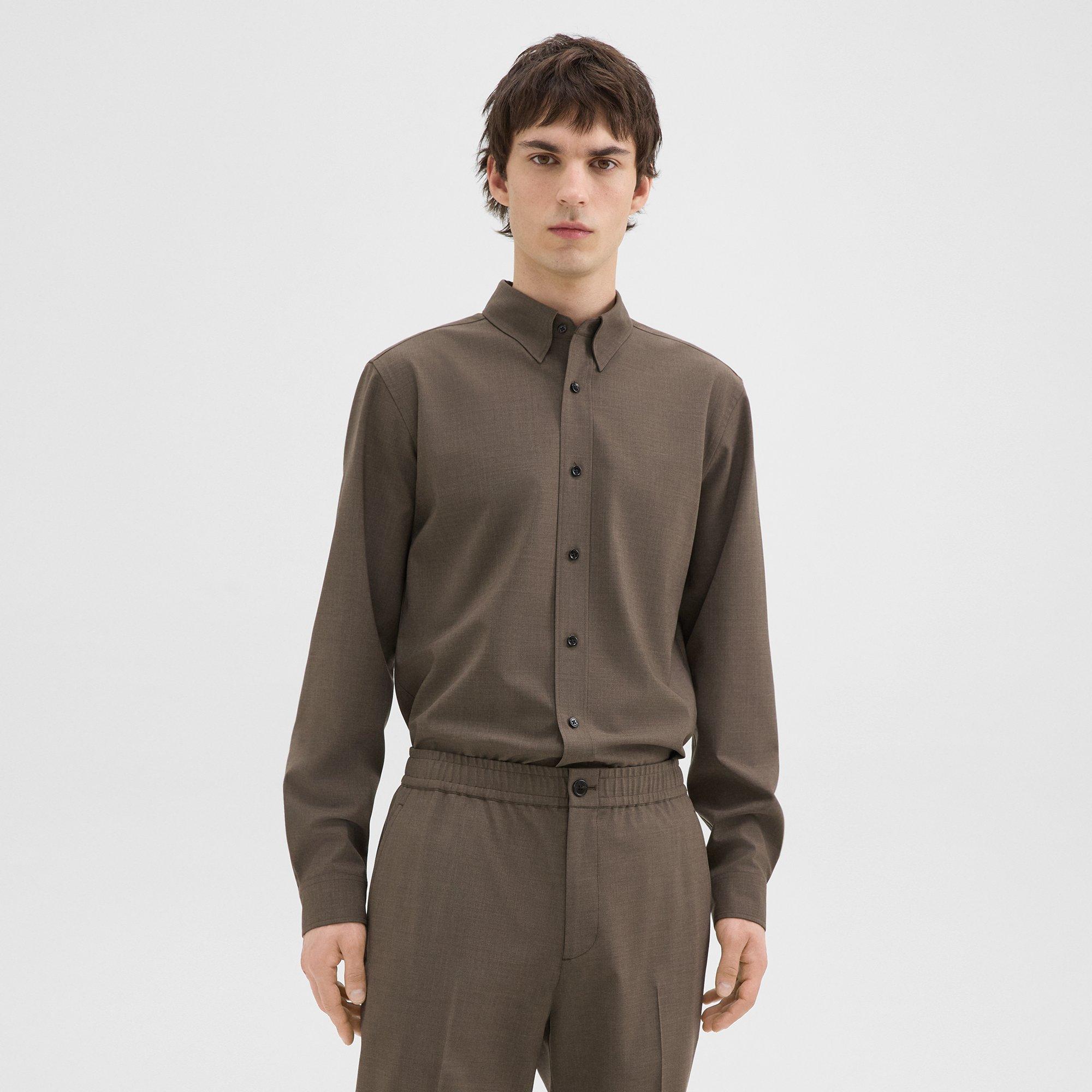 THEORY HUGH SHIRT IN VIRGIN WOOL 
