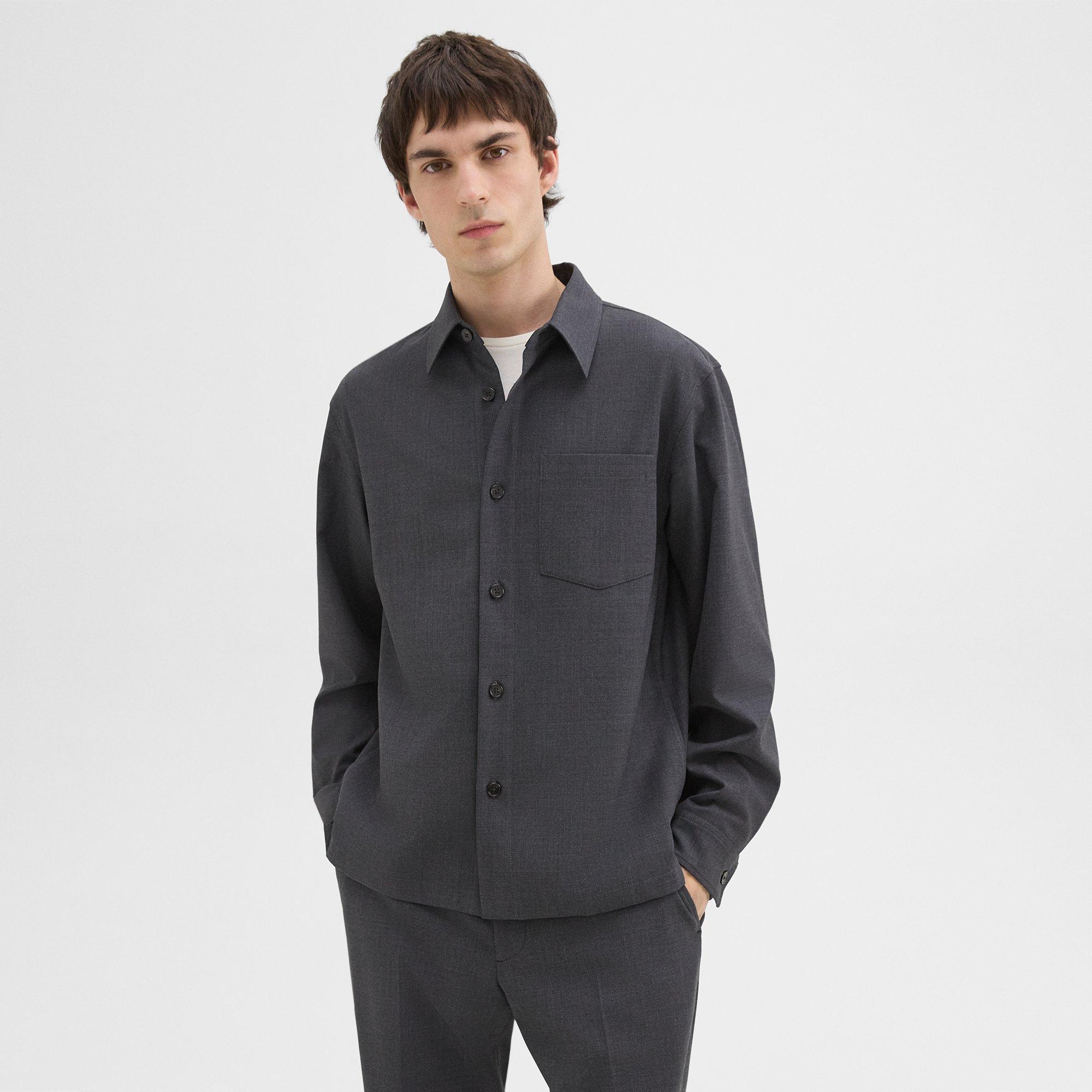 THEORY OVERSHIRT IN WOOL-BLEND TWILL 