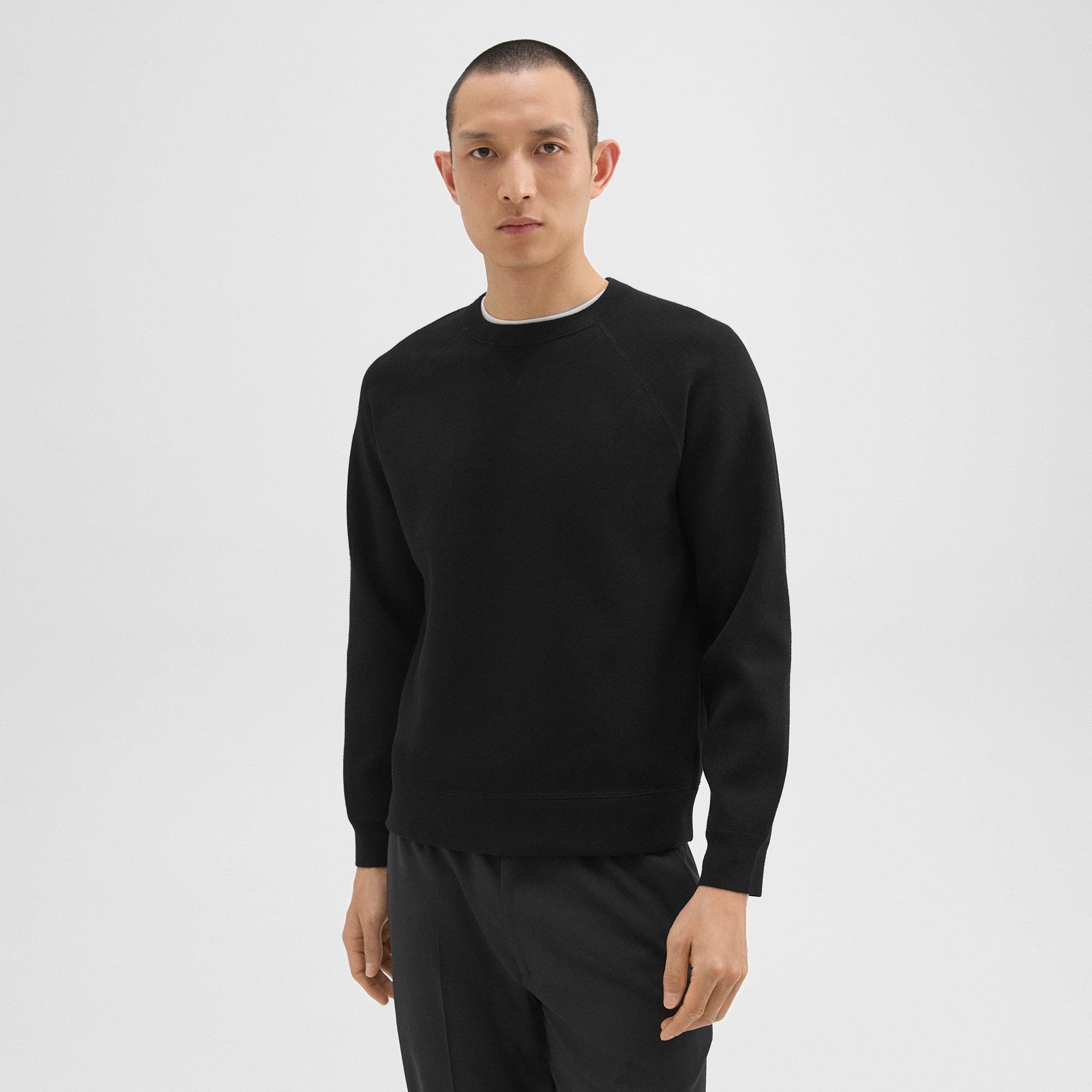 Theory Raglan Sleeve Sweatshirt In Light Bilen In Black