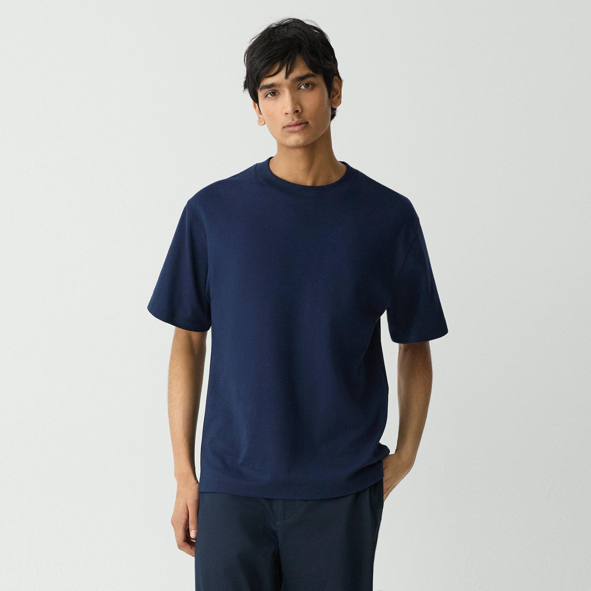 Theory Essential Crewneck Short Sleeve Tee In Baltic