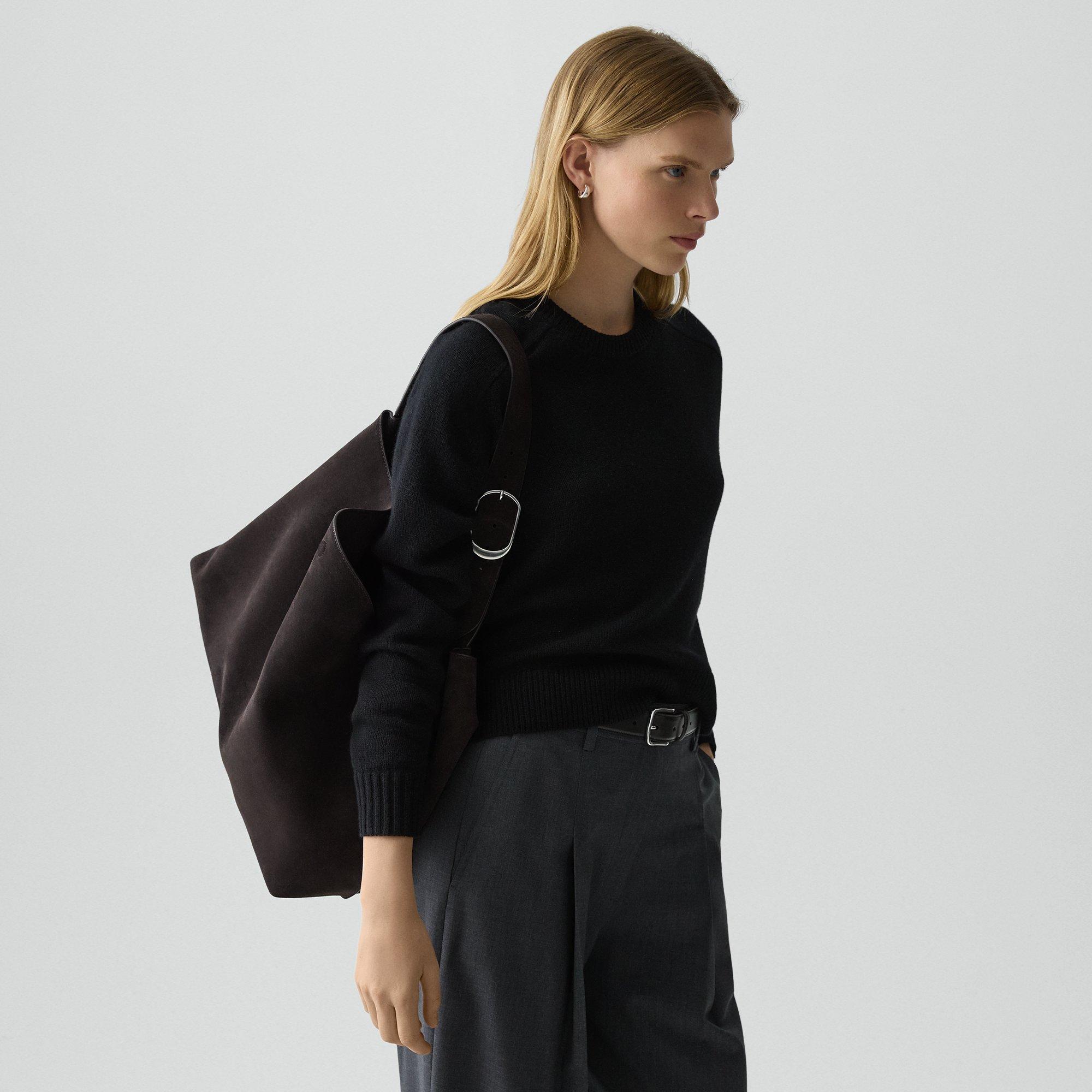 Theory Hobo Bag In Suede In Brown