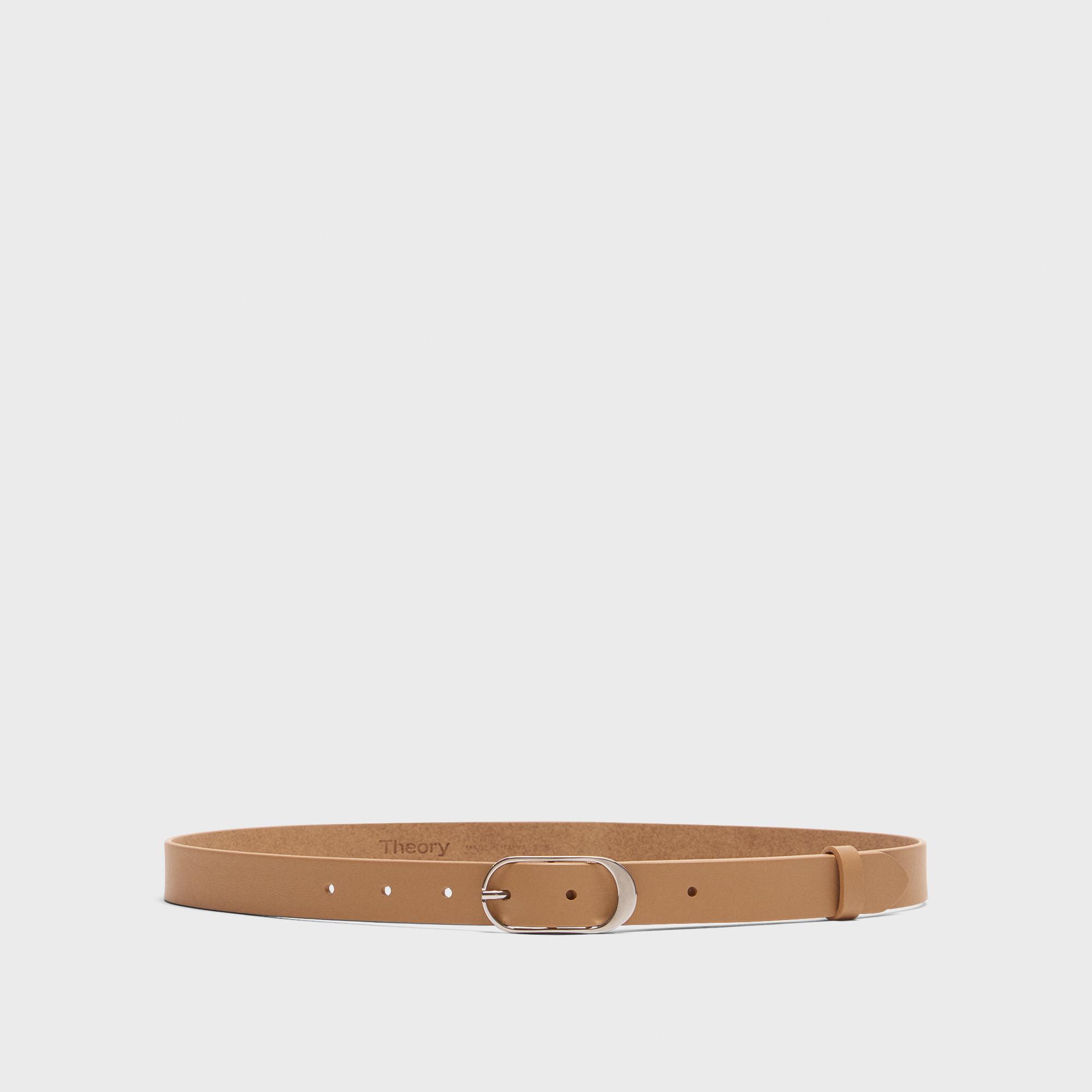 Shop Theory Classic Oblong Belt In Leather In New Camel