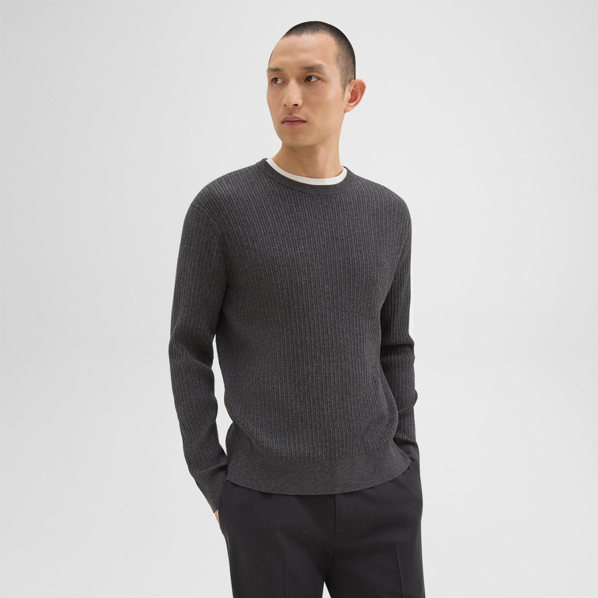 Theory Riland Sweater In Light Bilen In Pestle Melange