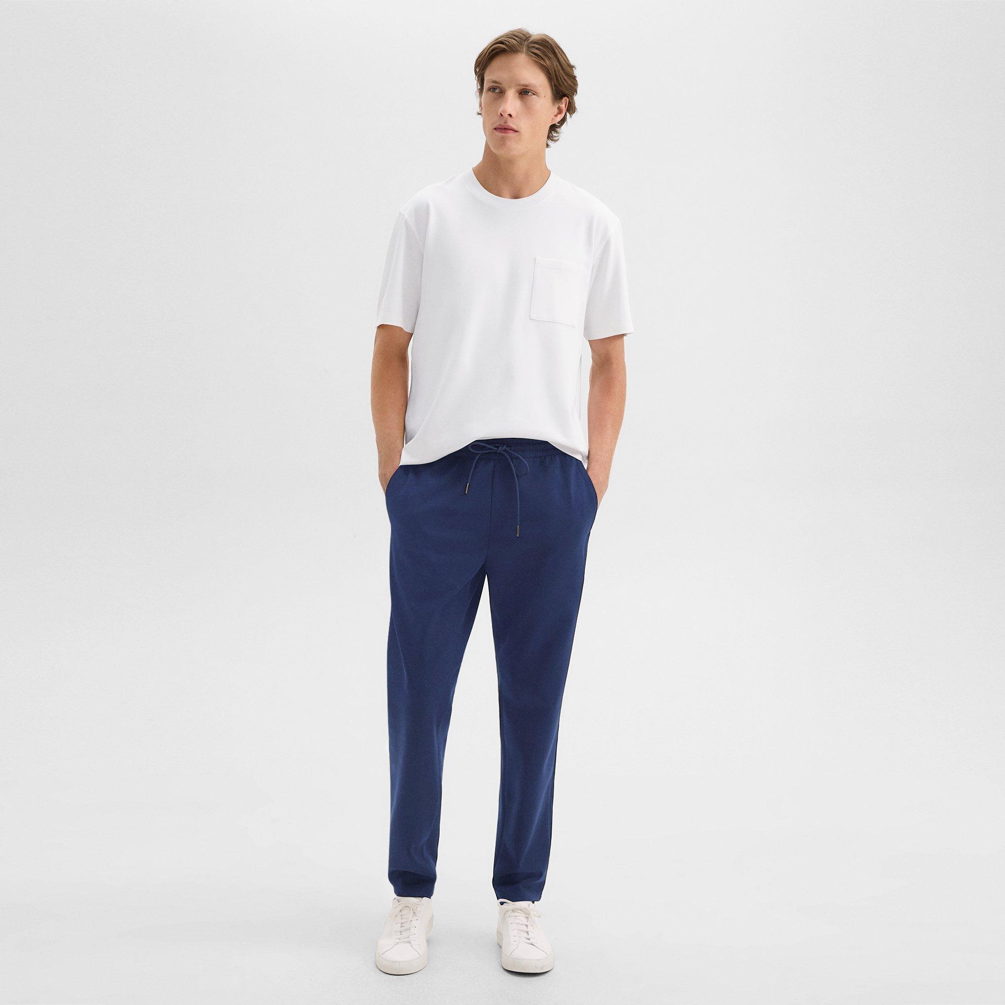 Theory Drawstring Pant In Scuba In Deep Atlantic